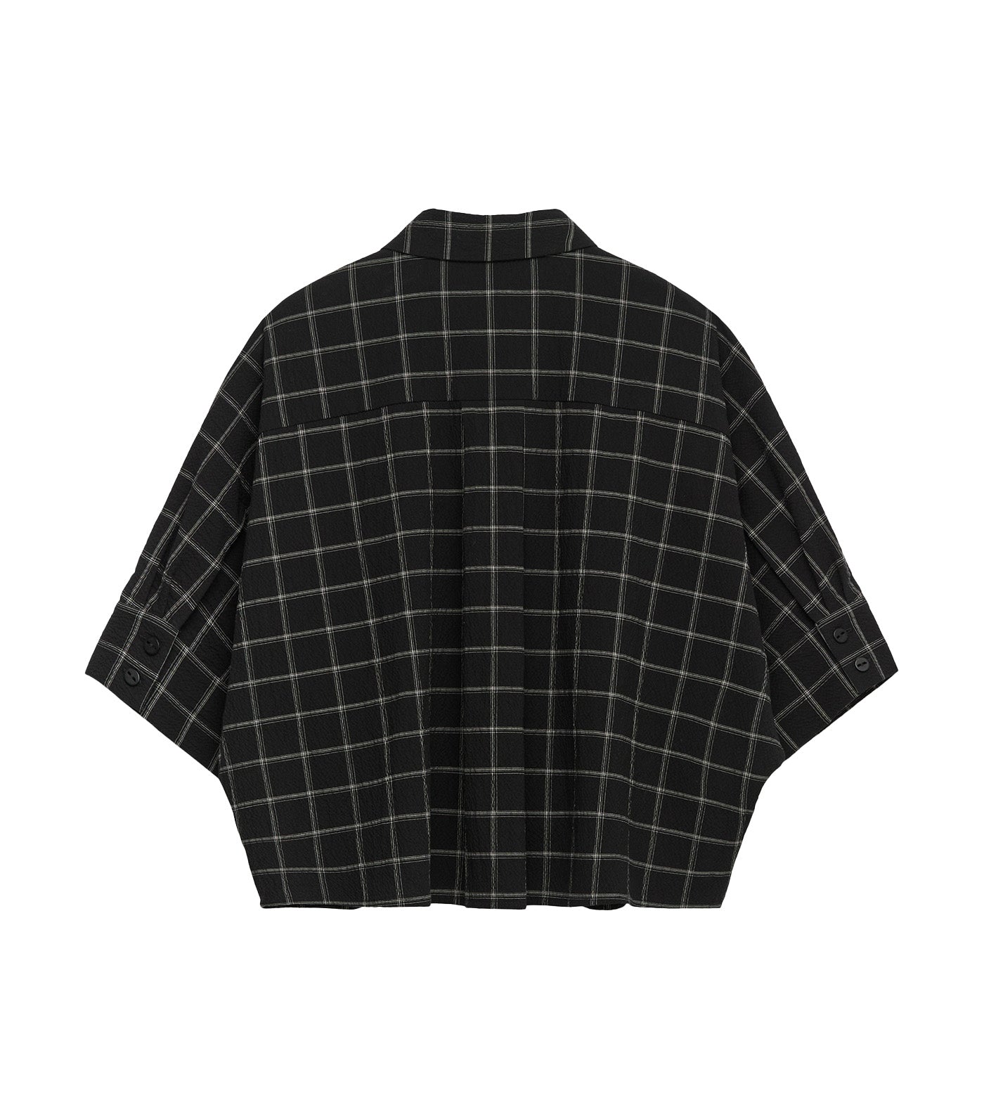 Adolfo Dominguez Organic Cotton Seersucker Checkered Shirt Gray/Black
