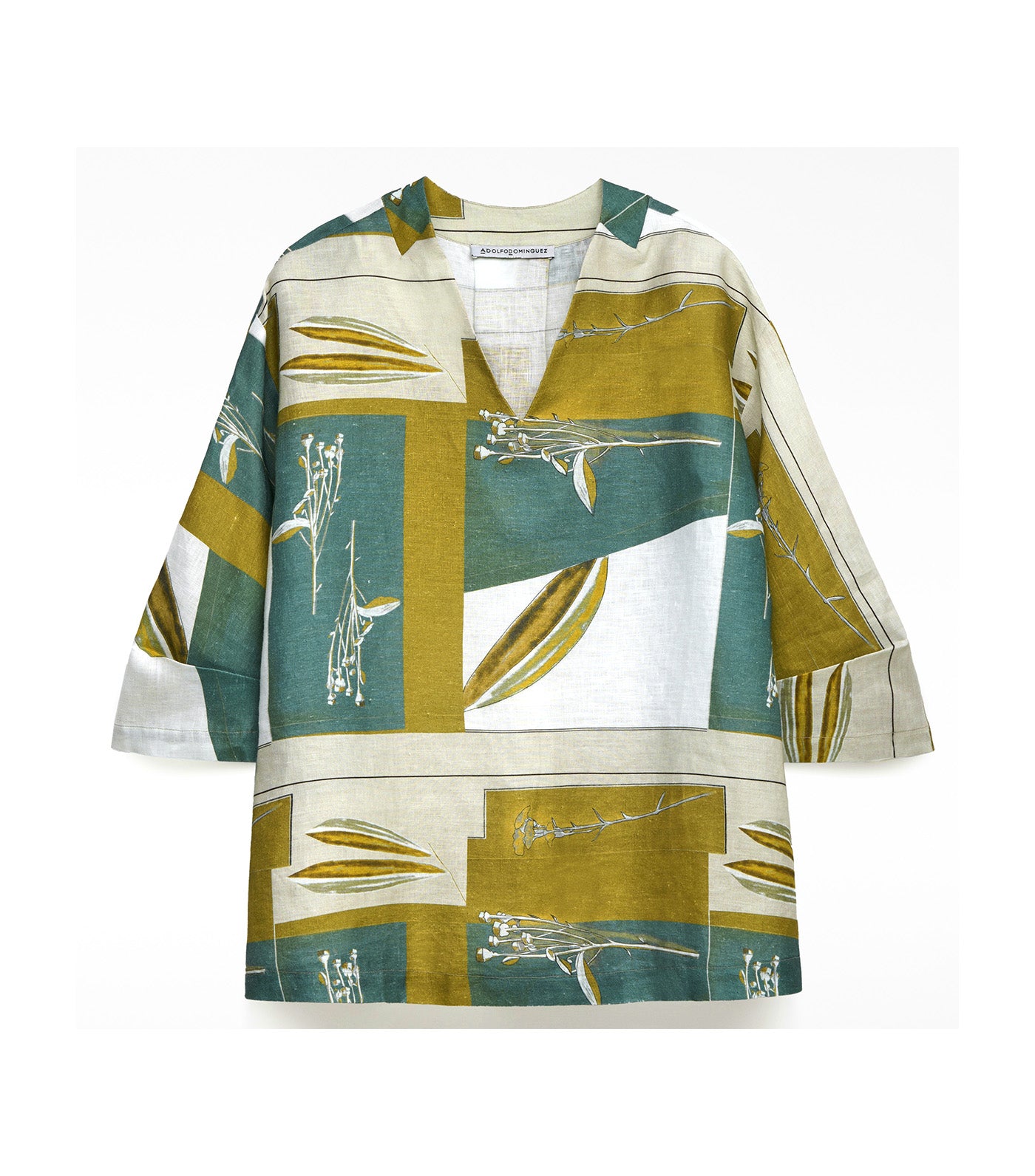 European Linen Printed Blouse Flower Print