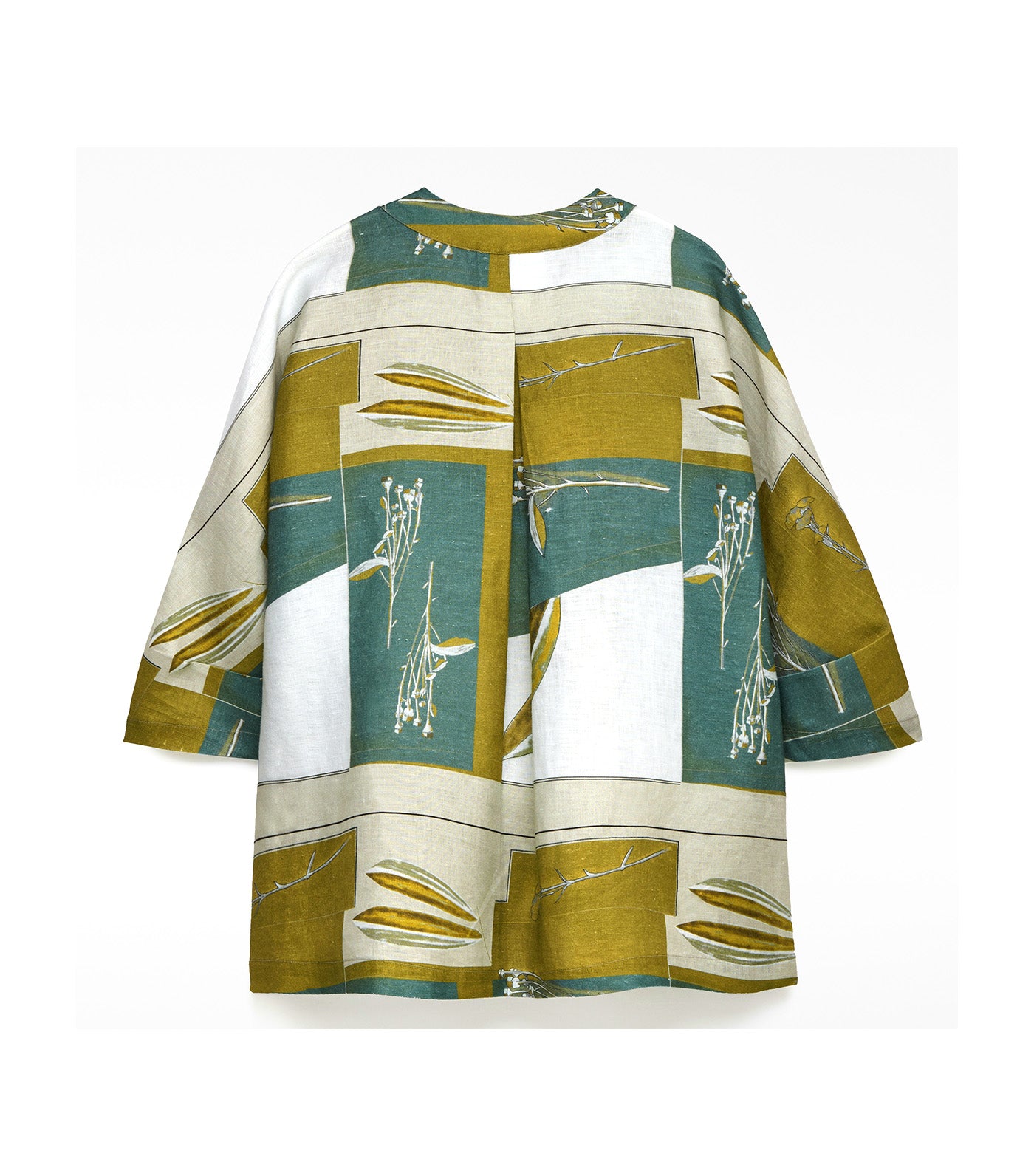 European Linen Printed Blouse Flower Print