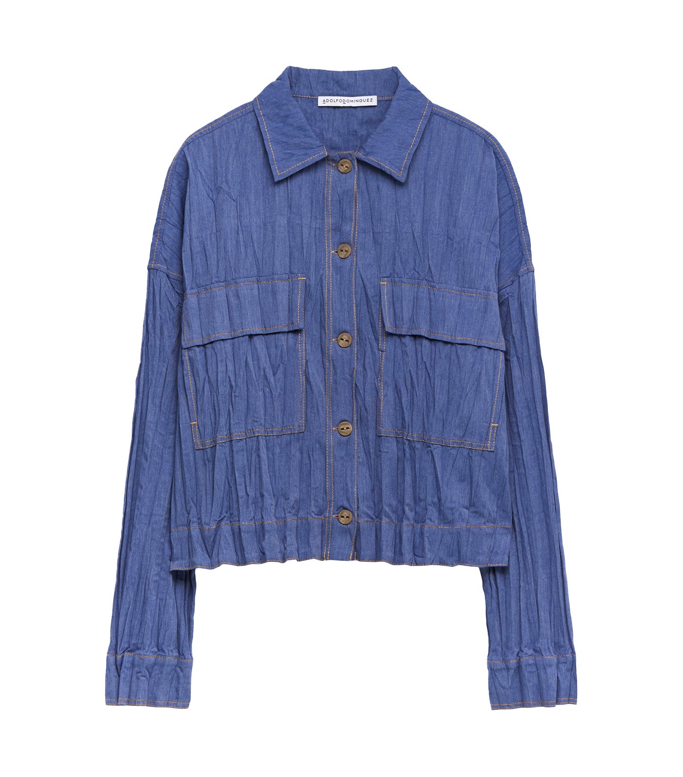 Adolfo Dominguez Crinkle Shirt Blue