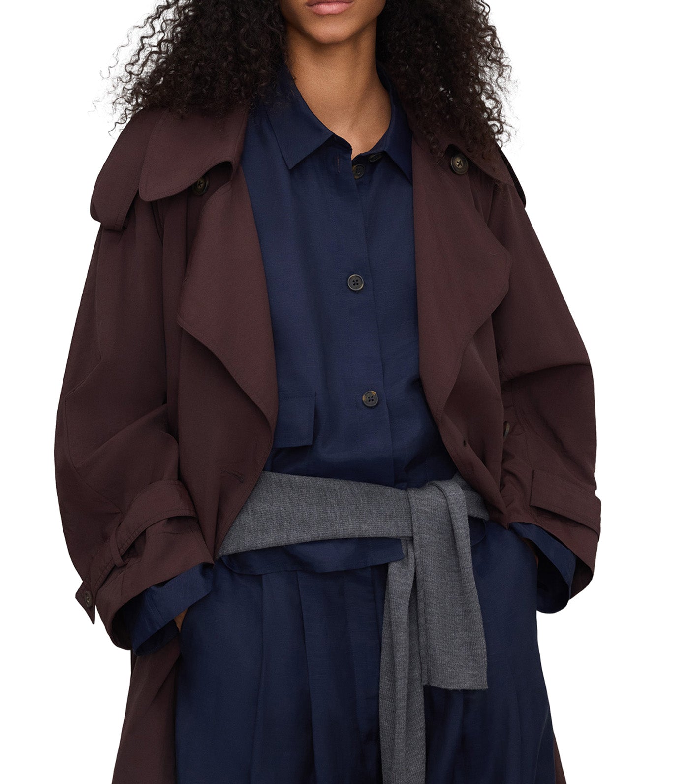 Short Overshirt with Pockets Navy Blue