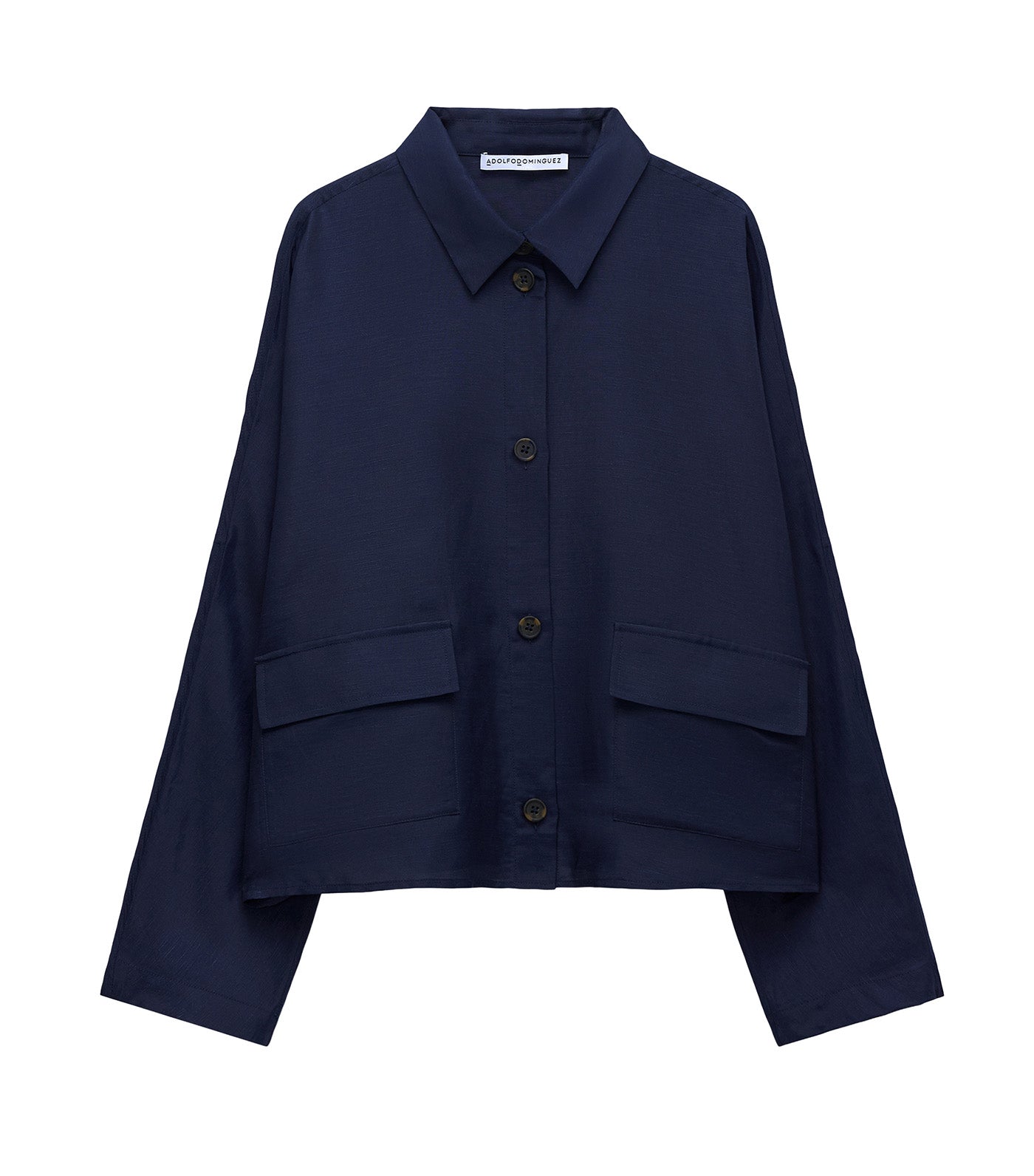 Short Overshirt with Pockets Navy Blue