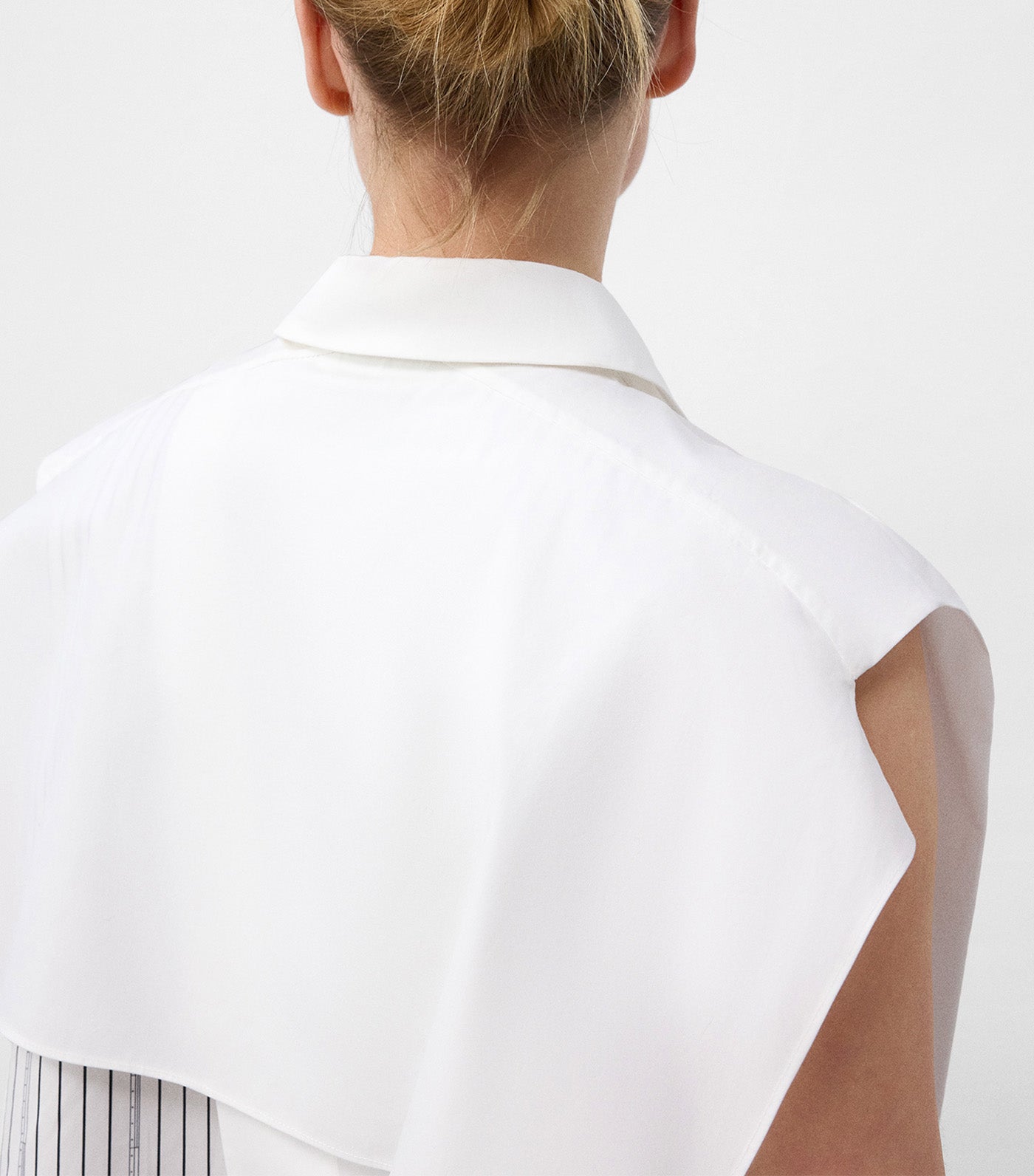 Organic Cotton Asymmetrical Shirt White/Navy