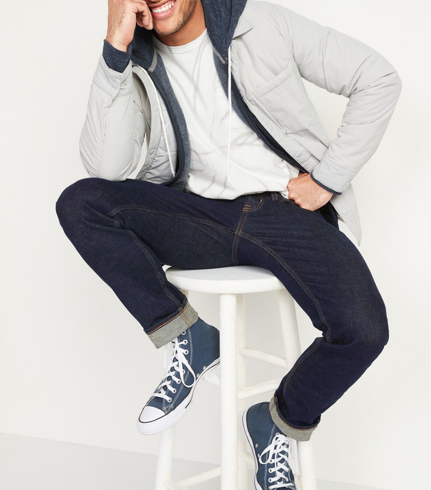 Skinny Built-In Flex Jeans For Men Rinse