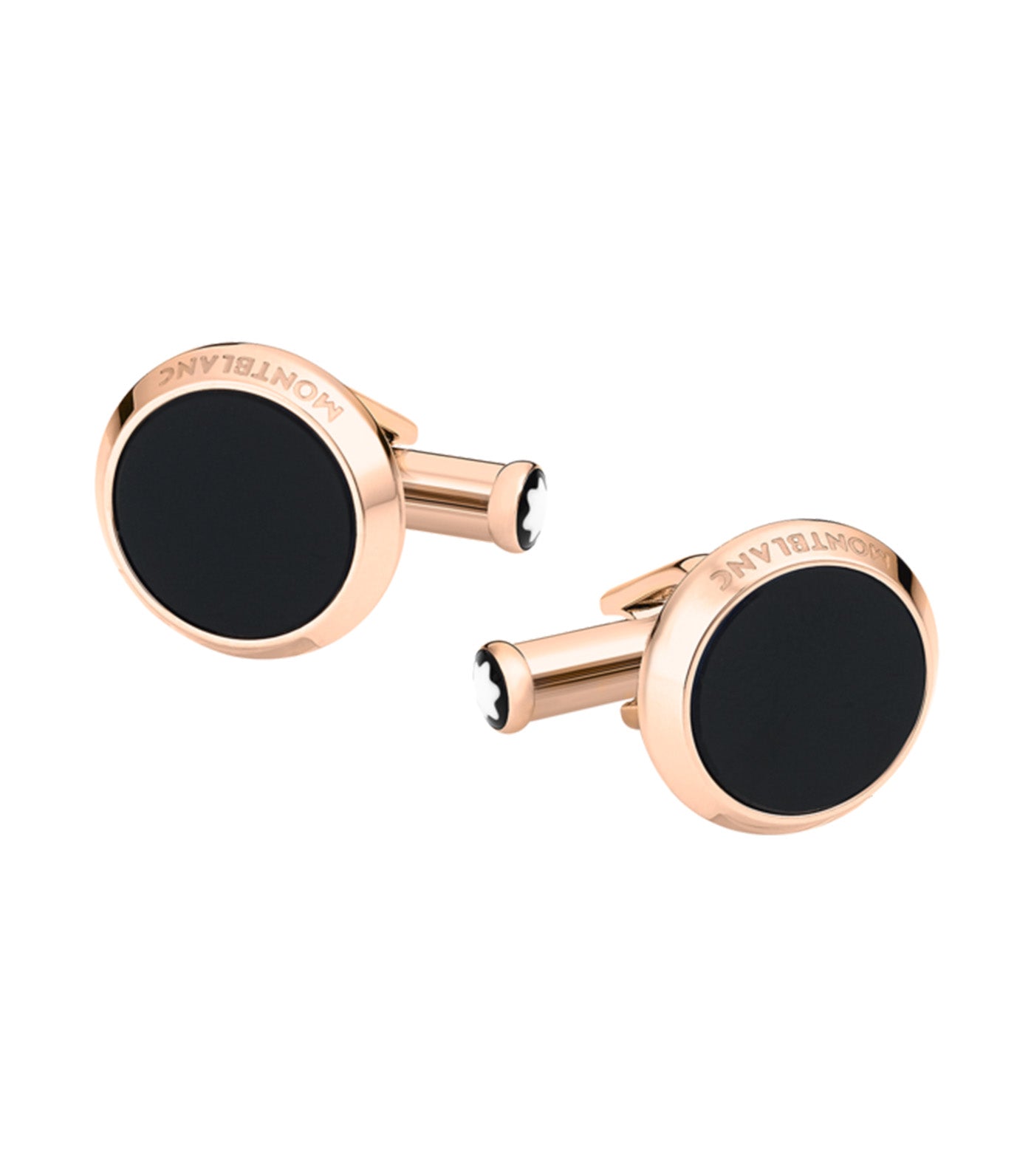 Meisterstück Cufflinks Steel Rose Gold/Onyx