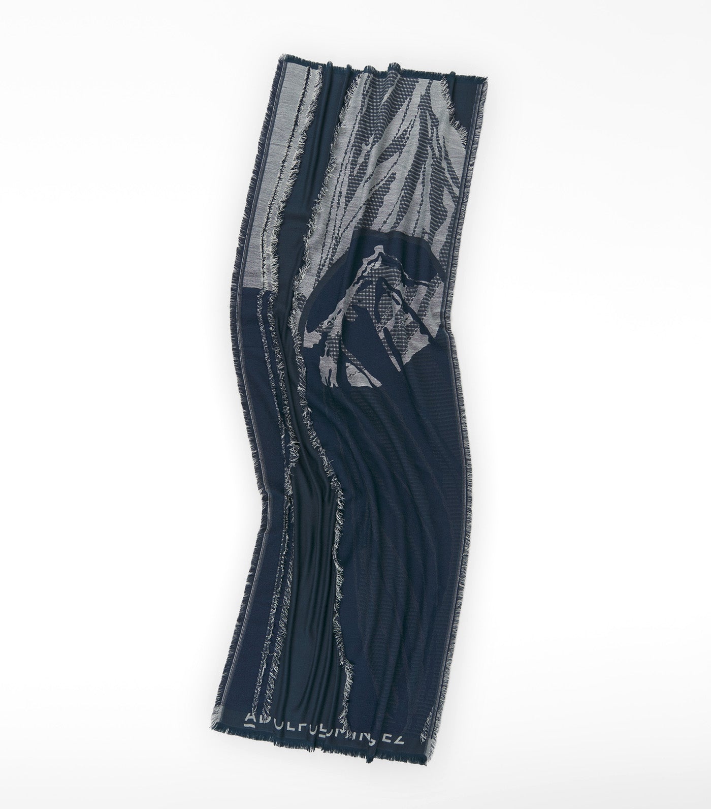 Printed Jacquard Shawl Indigo