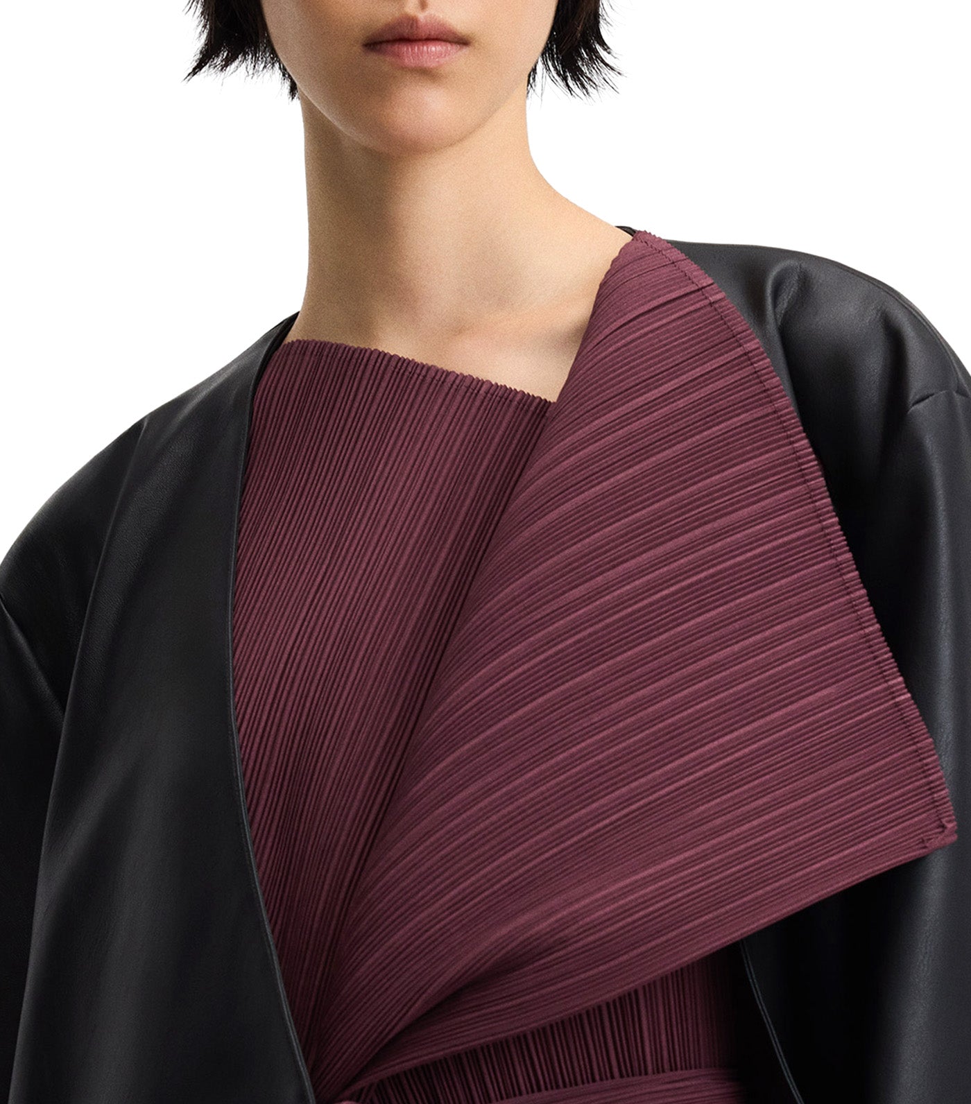 Unstructured Crinkle Jacket Aubergine