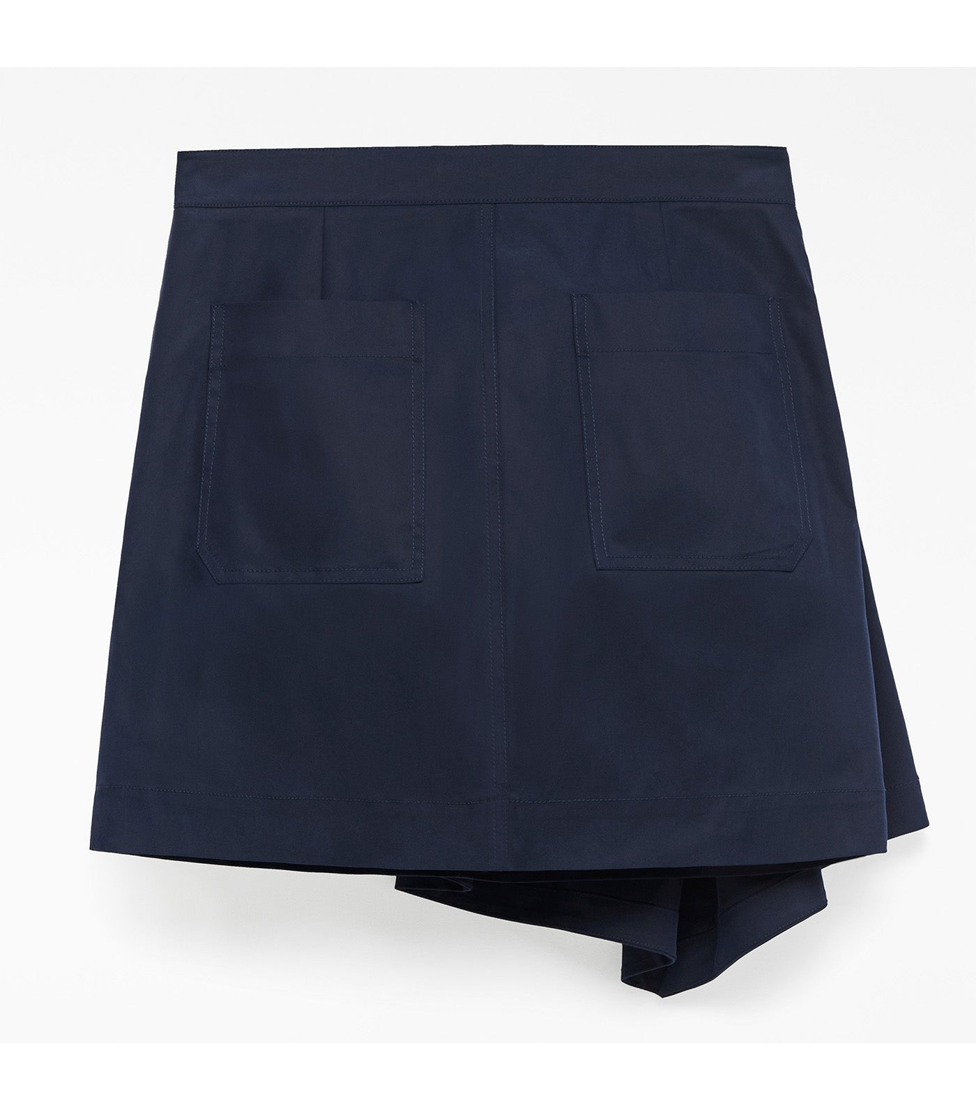 Draped Mini Skirt Navy Blue