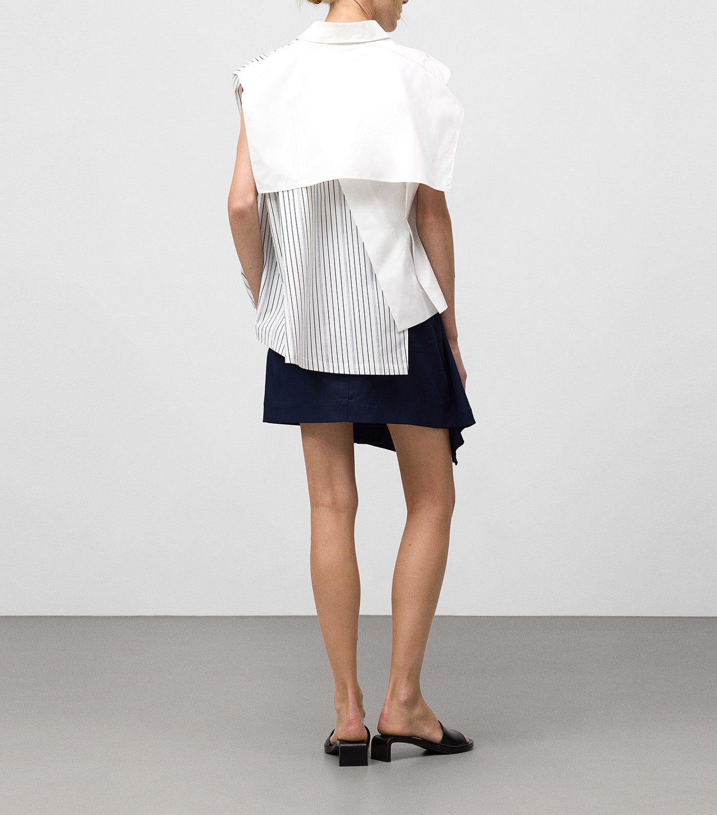 Draped Mini Skirt Navy Blue