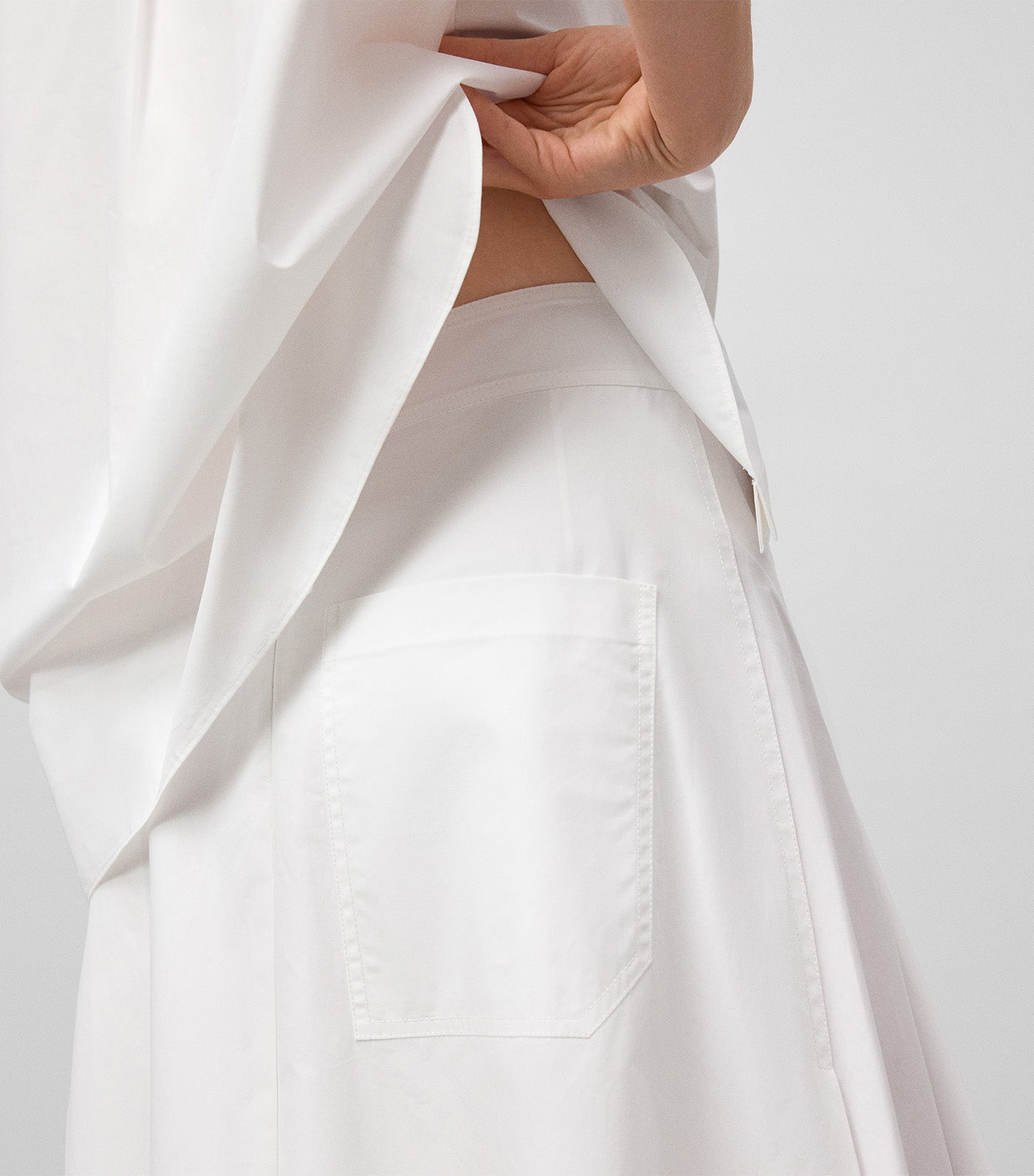 Organic Cotton Pleated Skirt White