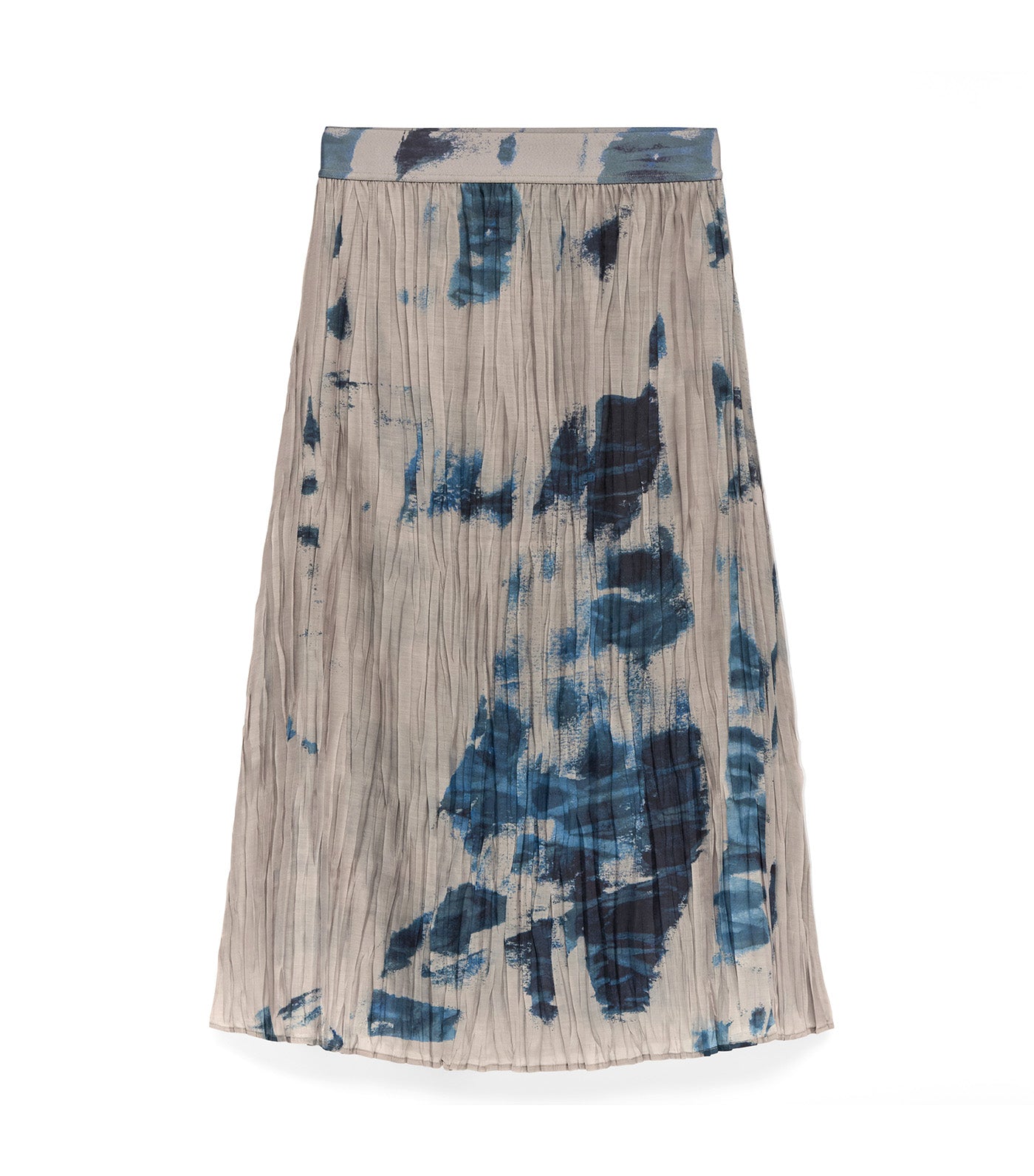 Adolfo Dominguez Printed Crinkle Skirt Taupe Print