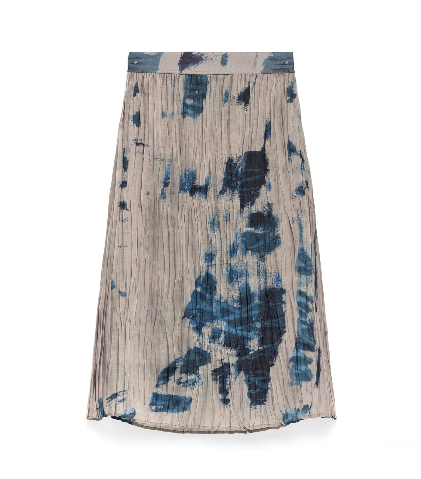 Adolfo Dominguez Printed Crinkle Skirt Taupe Print
