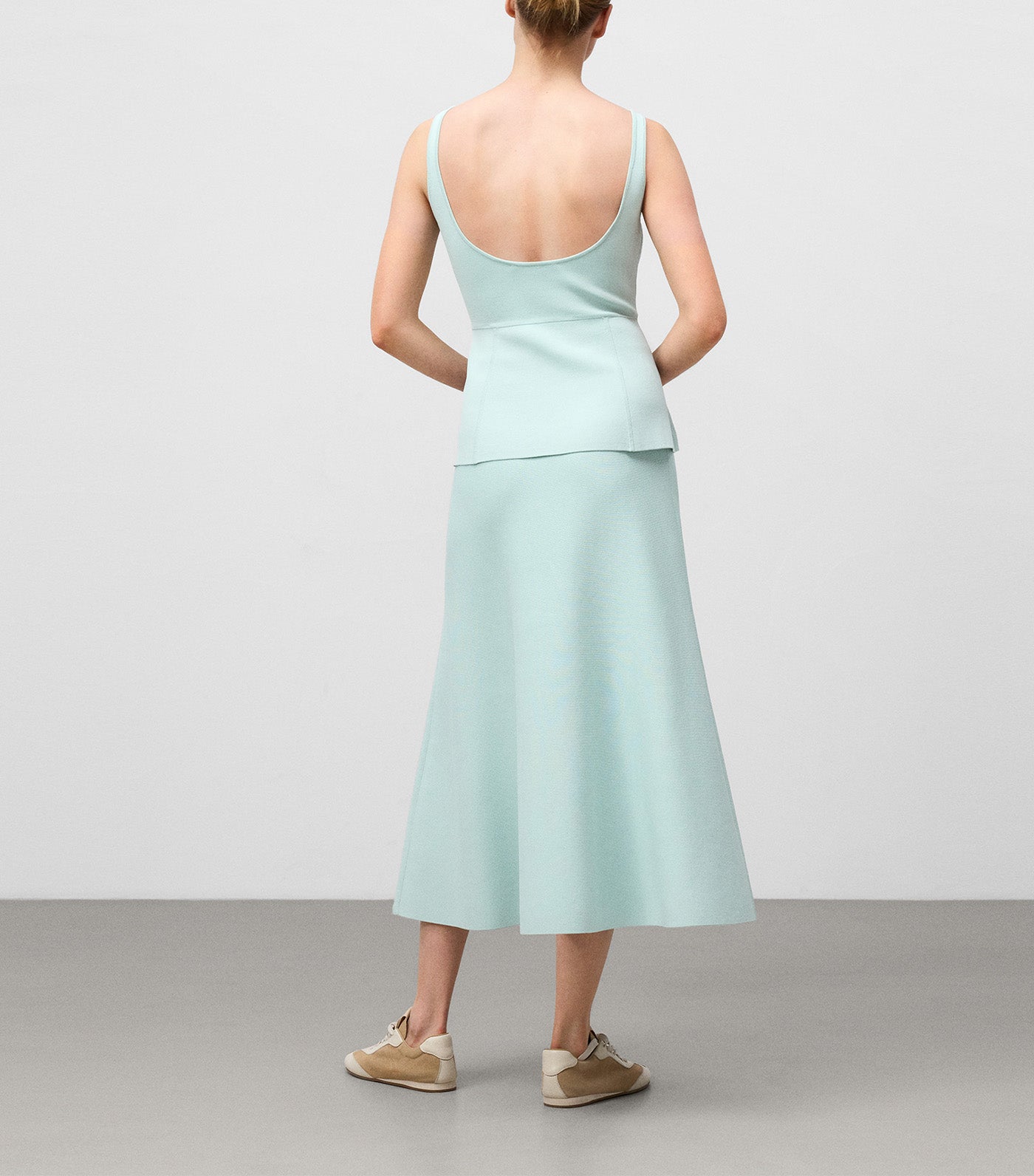 A-Line Knit Skirt Sea Water Green