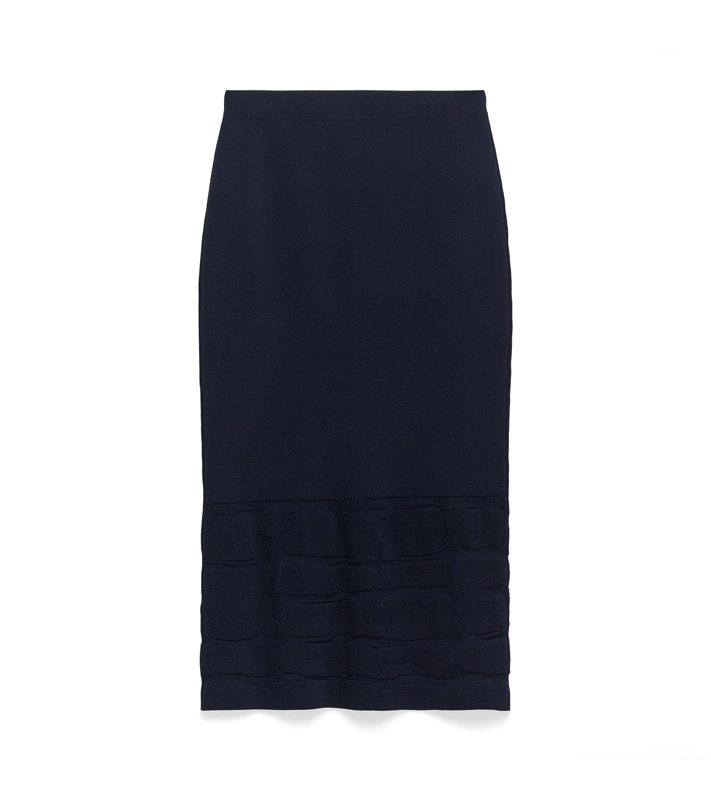 Knit Straight Skirt Navy Blue