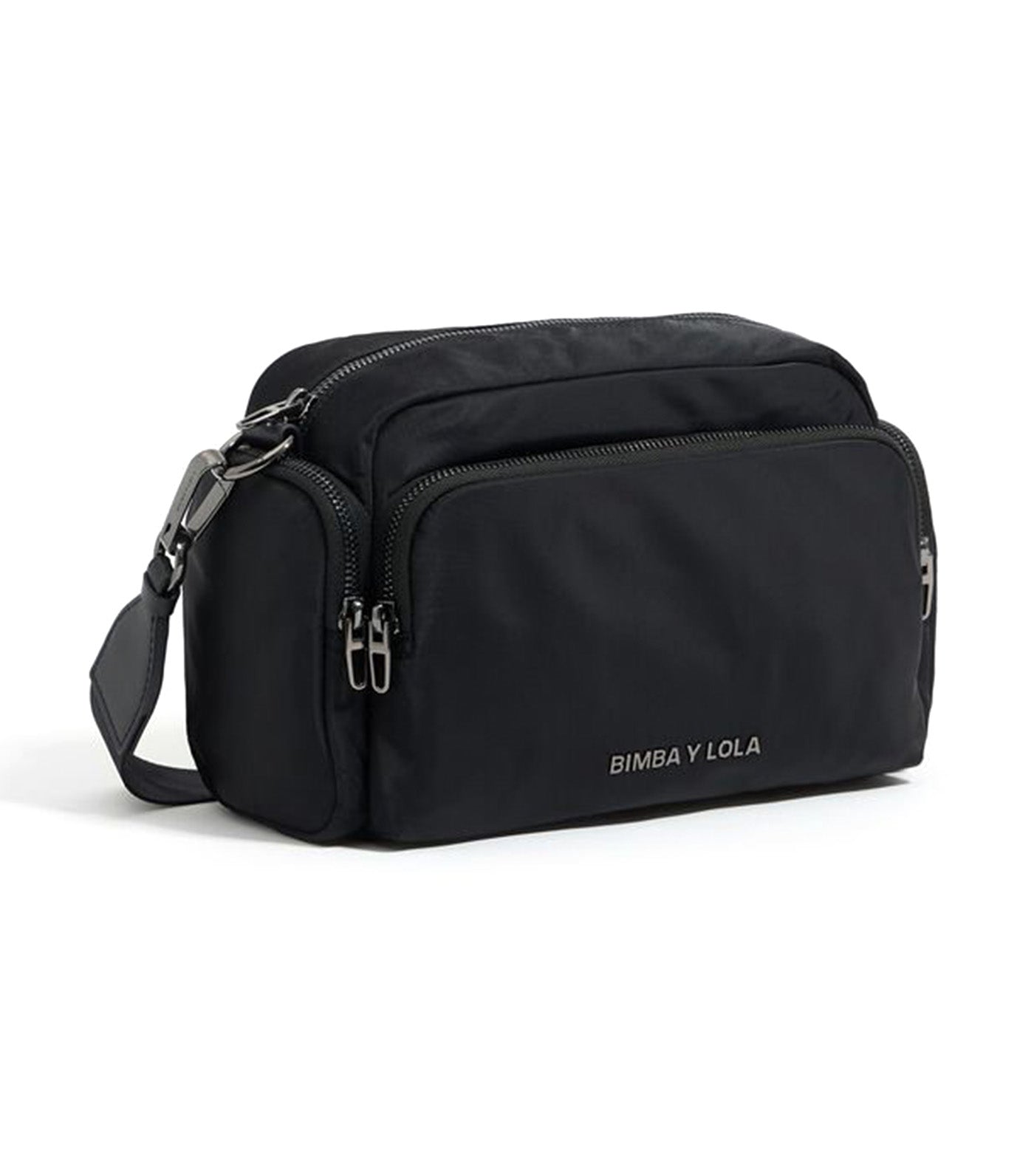 Medium Nylon Pocket Crossbody Bag Black