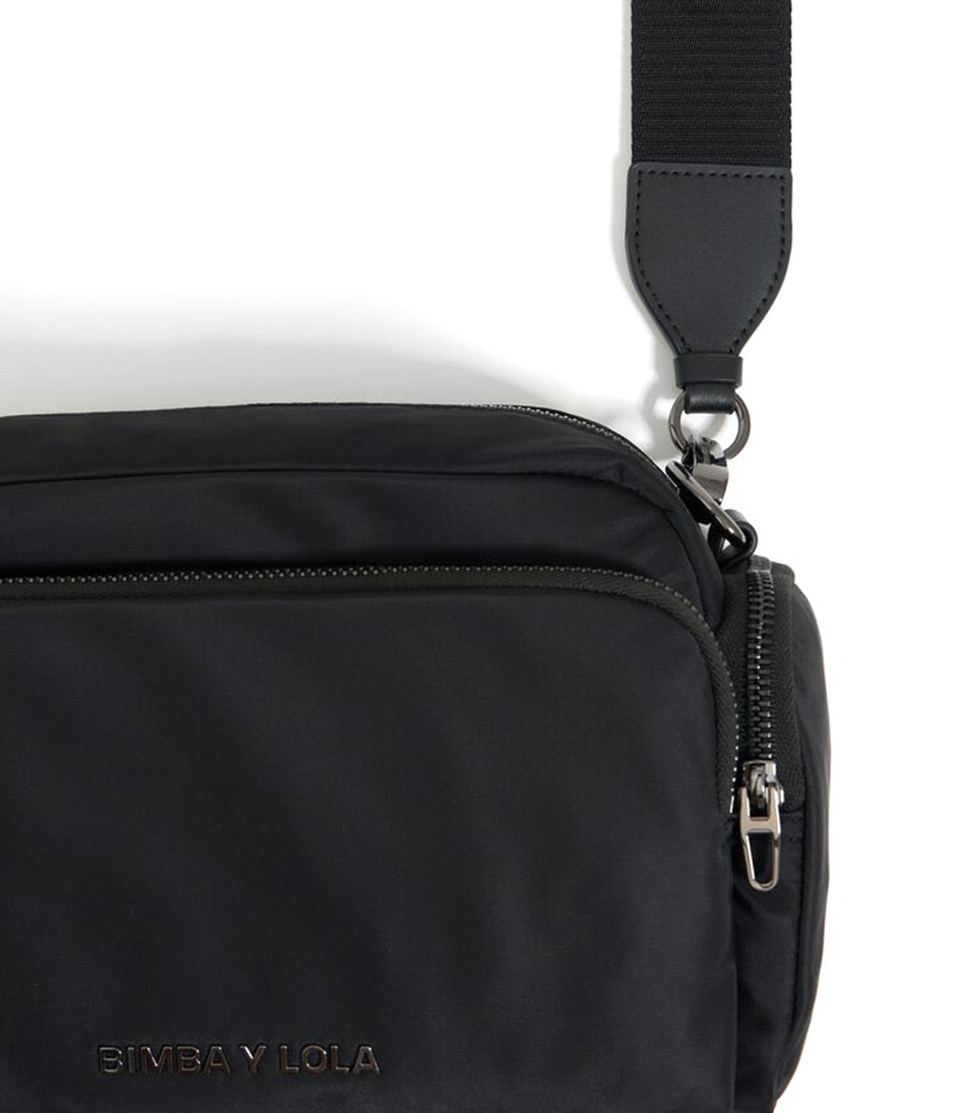 Medium Nylon Pocket Crossbody Bag Black