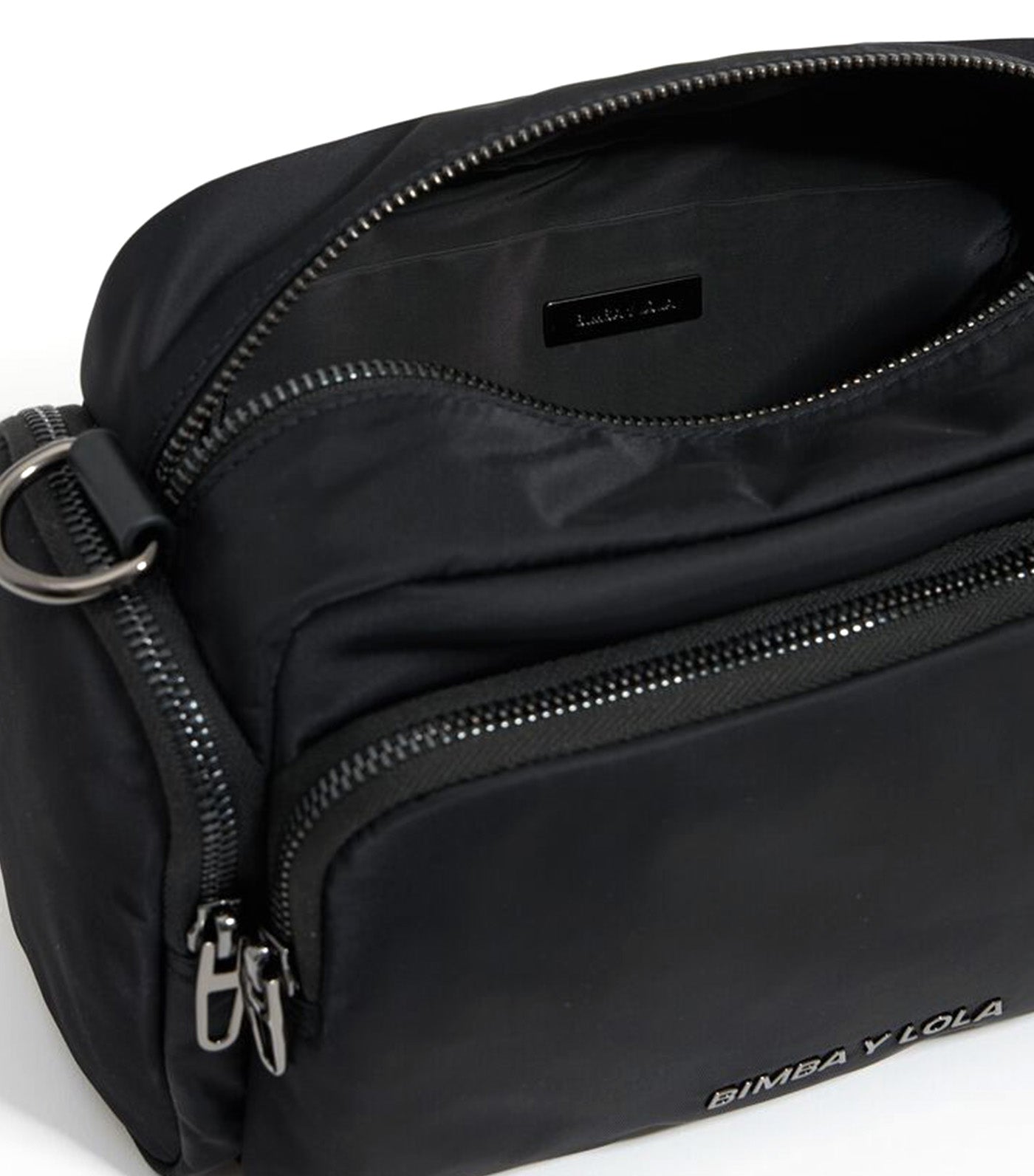 Medium Nylon Pocket Crossbody Bag Black