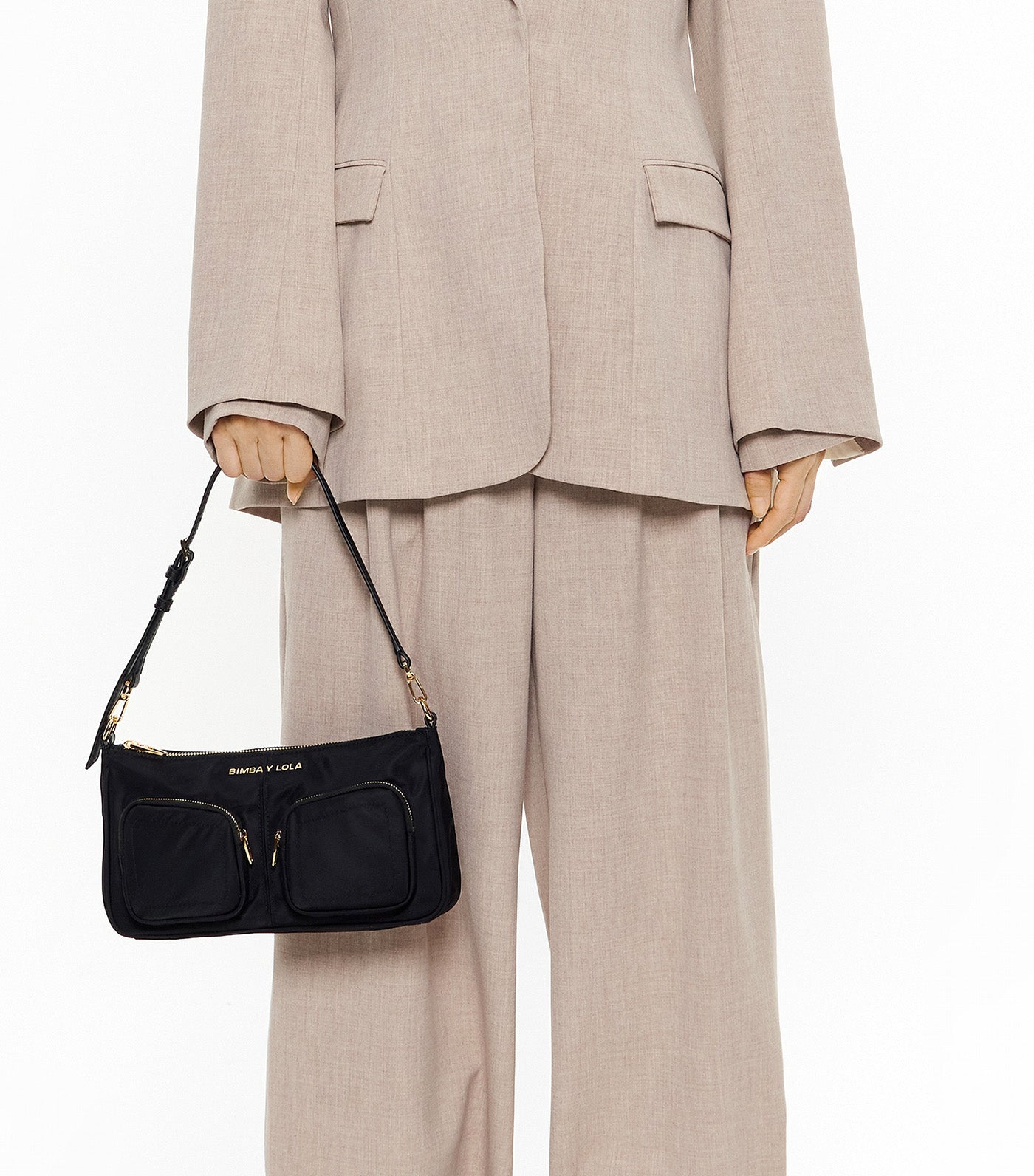 Small Nylon Pocket Crossbody Bag Black