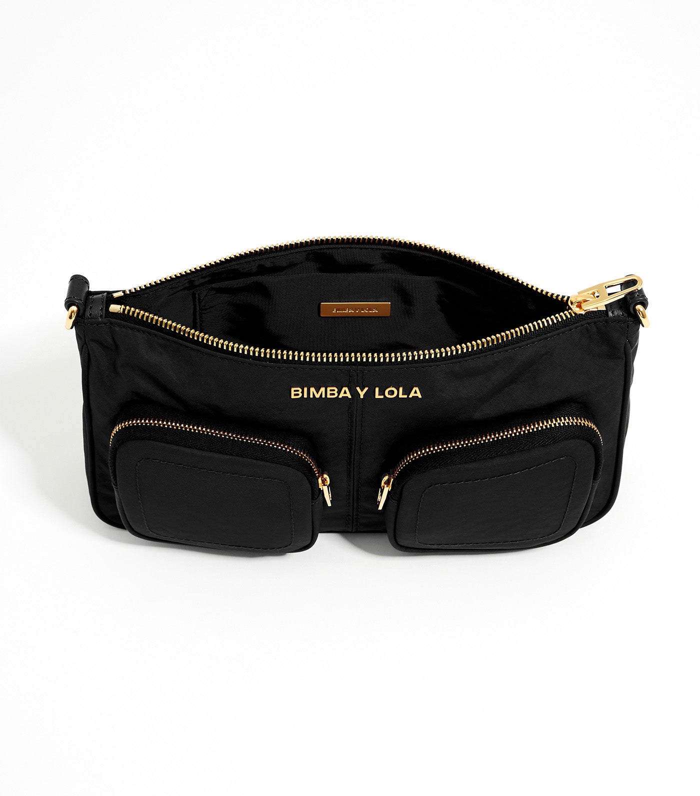 Small Nylon Pocket Crossbody Bag Black