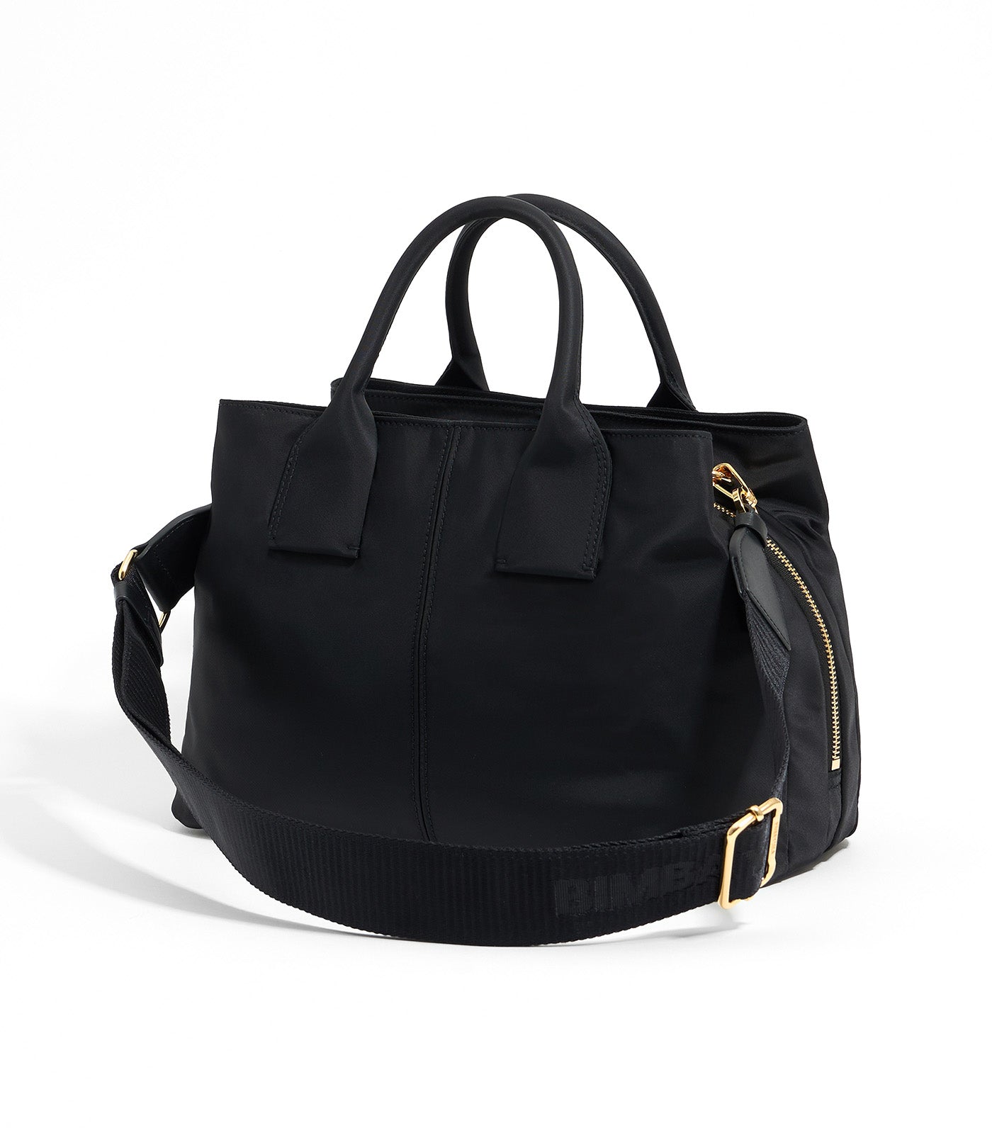 Large Nylon Pocket Handbag Black