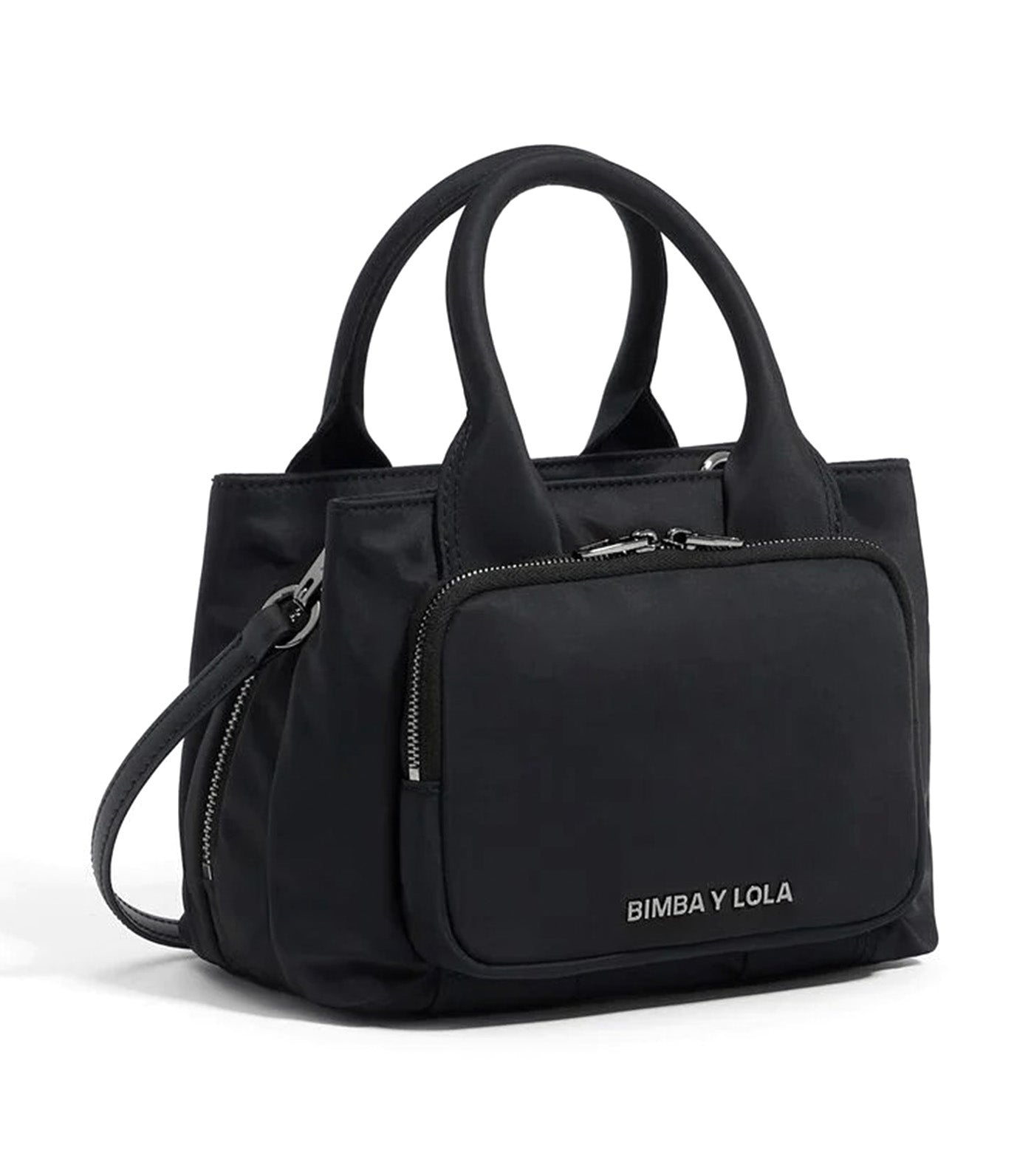 Small Nylon Pocket Handbag Black