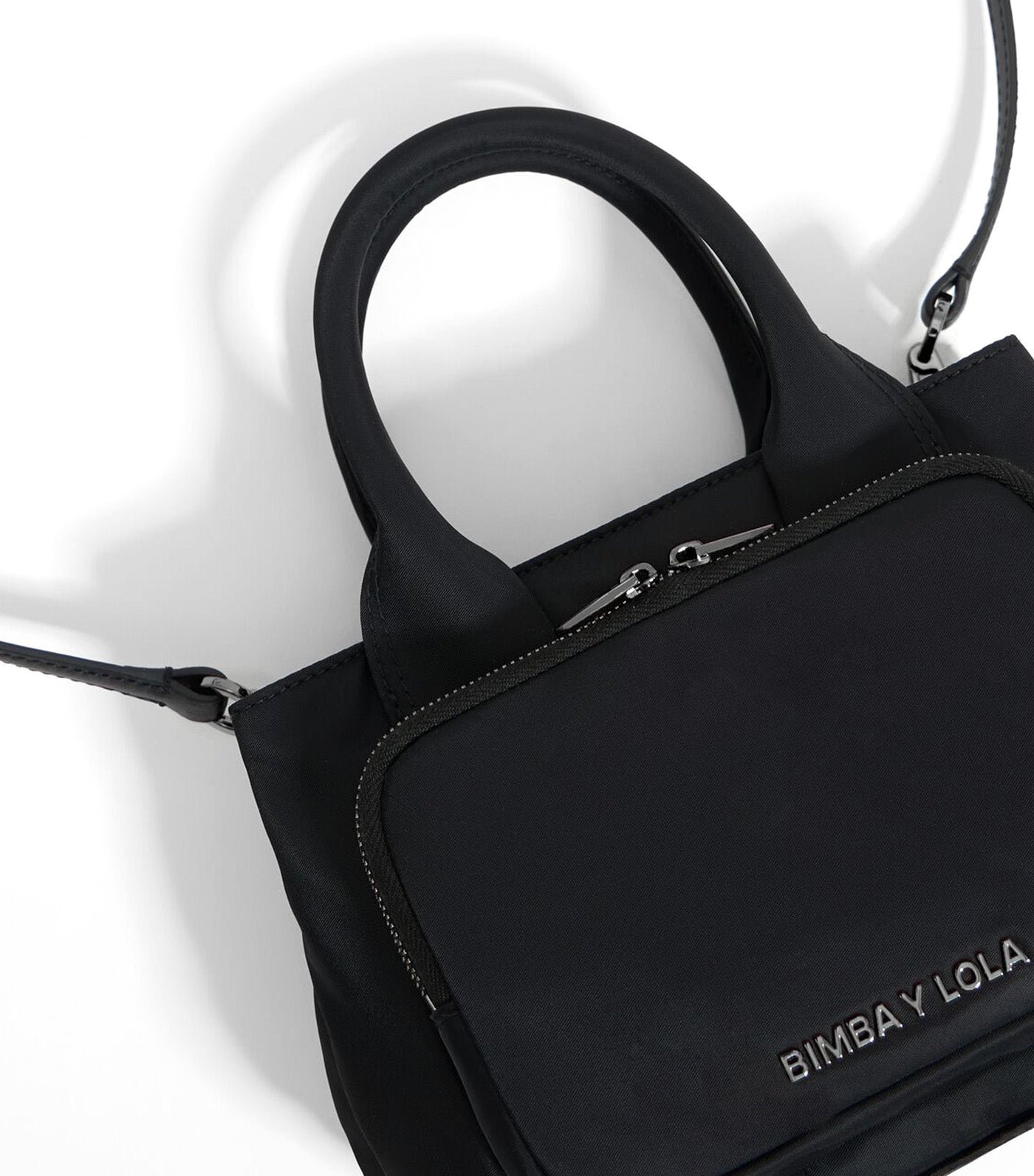 Small Nylon Pocket Handbag Black