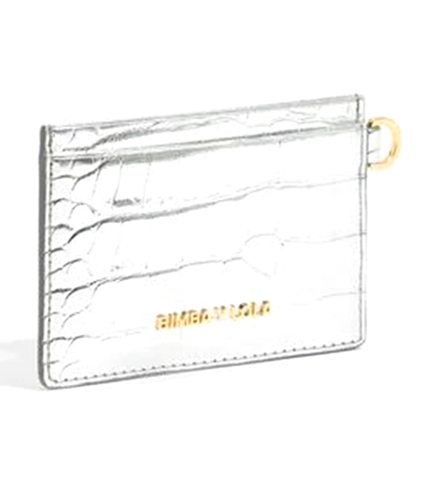 Mock Croc Card Holder Silver