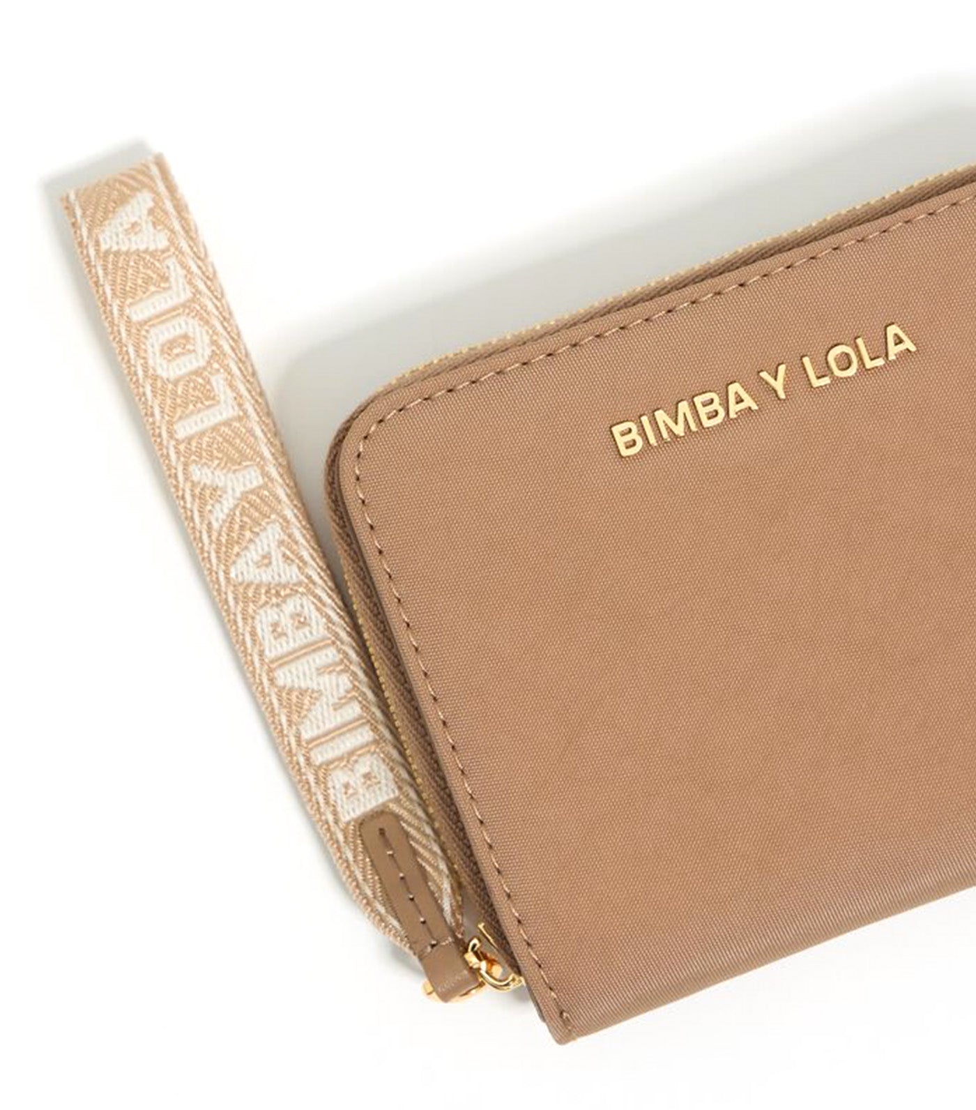 Bark Nylon Flap Purse Brown
