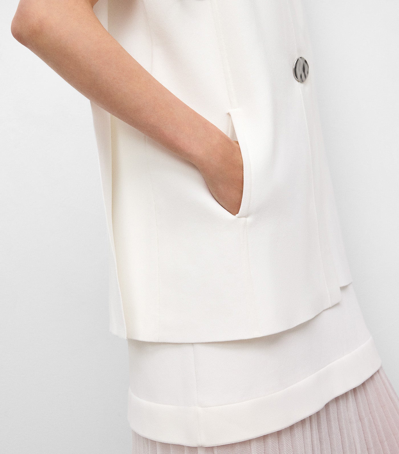 Double-Knit Vest Ecru