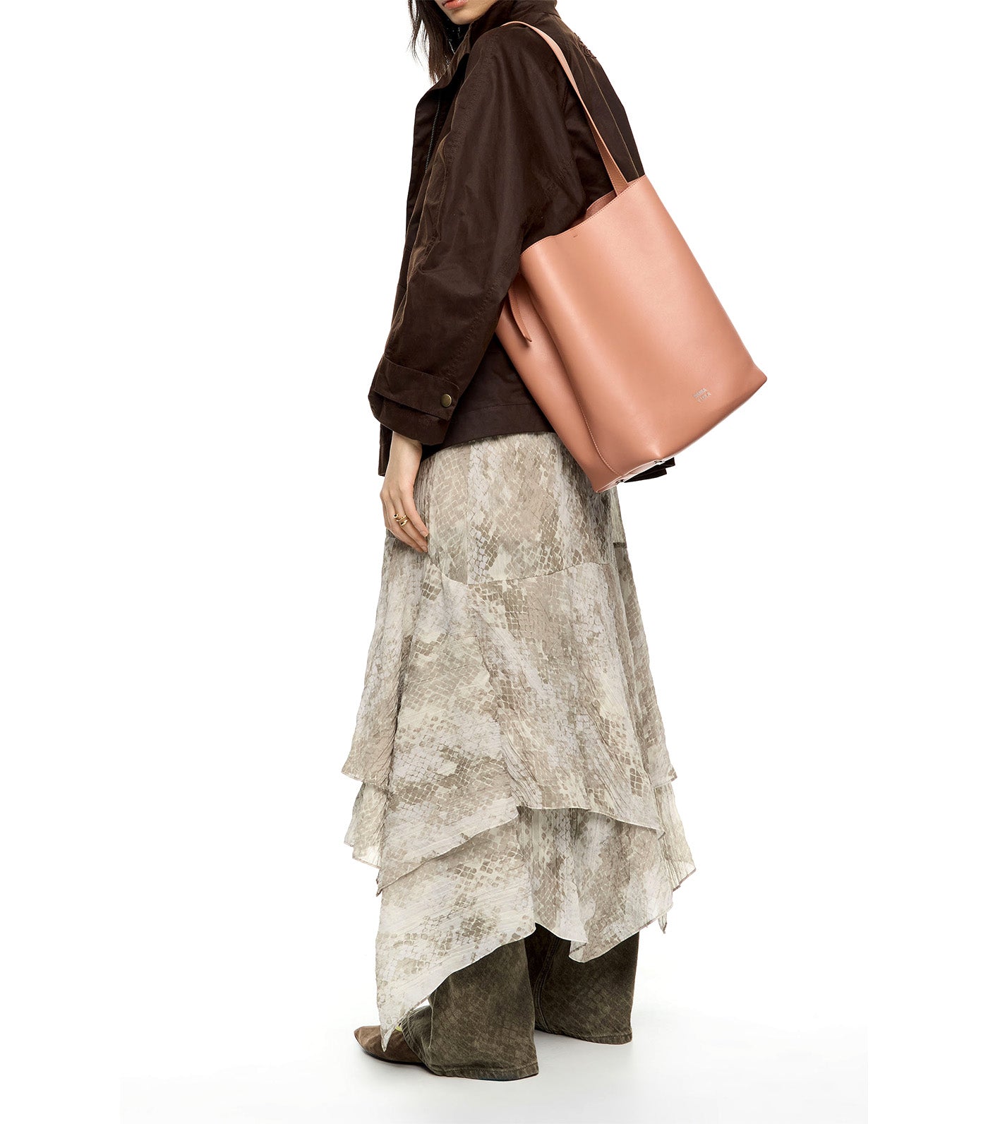 Bimba Y Lola Large Leather Carlino Bag Pink