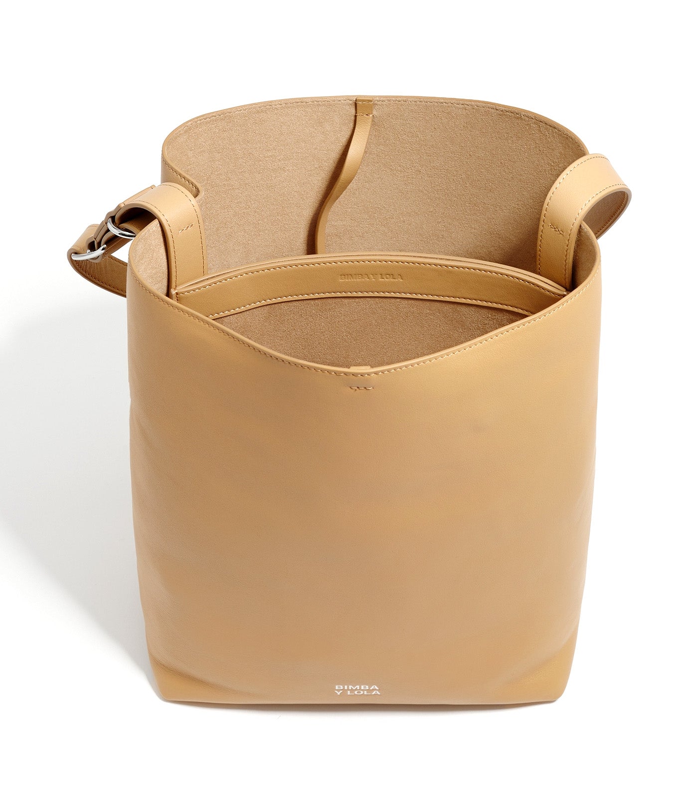 Bimba Y Lola Large Leather Carlino Bag Desert