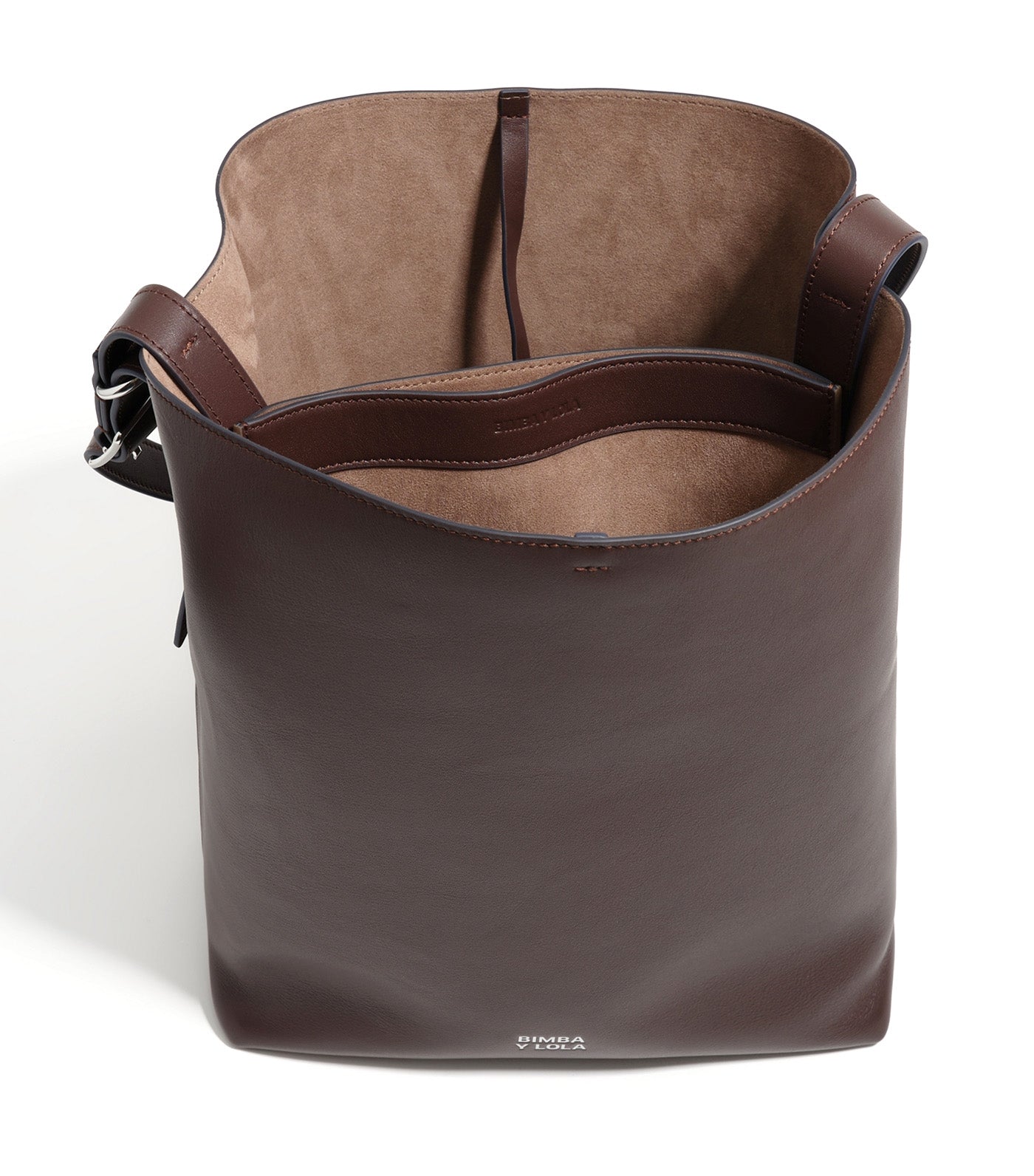 Bimba Y Lola Large Leather Carlino Bag Chocolate
