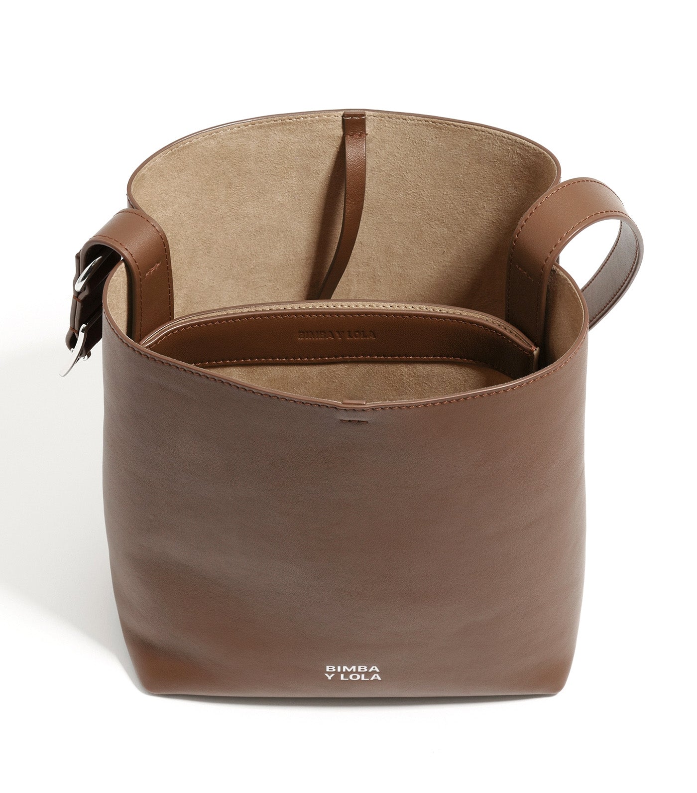 Bimba Y Lola Medium Leather Carlino Bag Oak