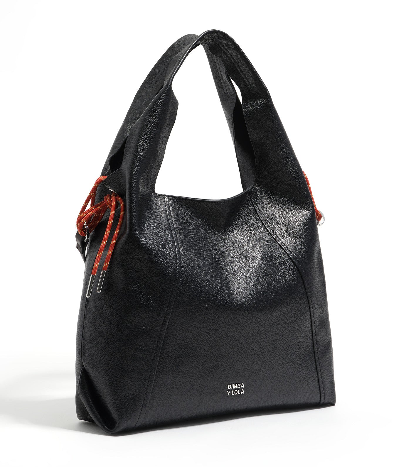 Large Leather Paper Bag Black
