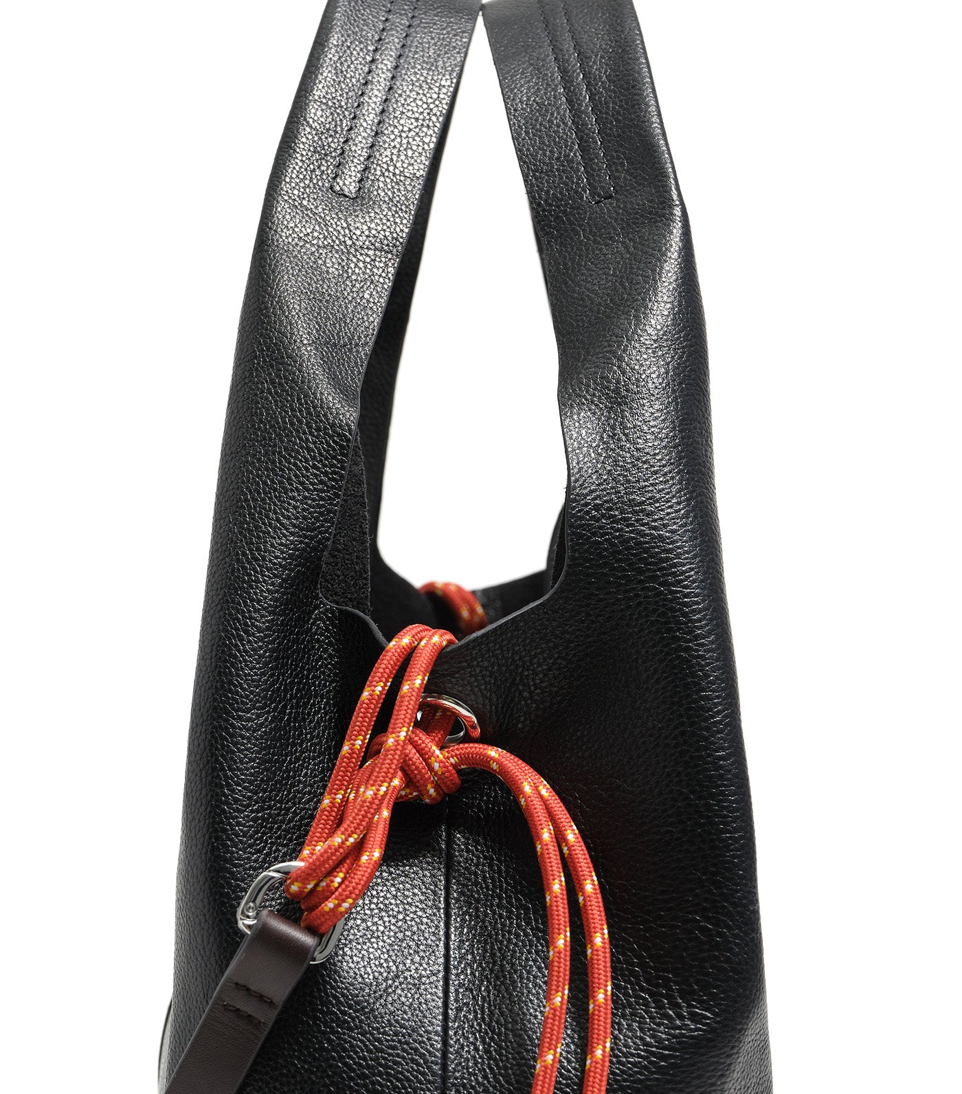 Large Leather Paper Bag Black