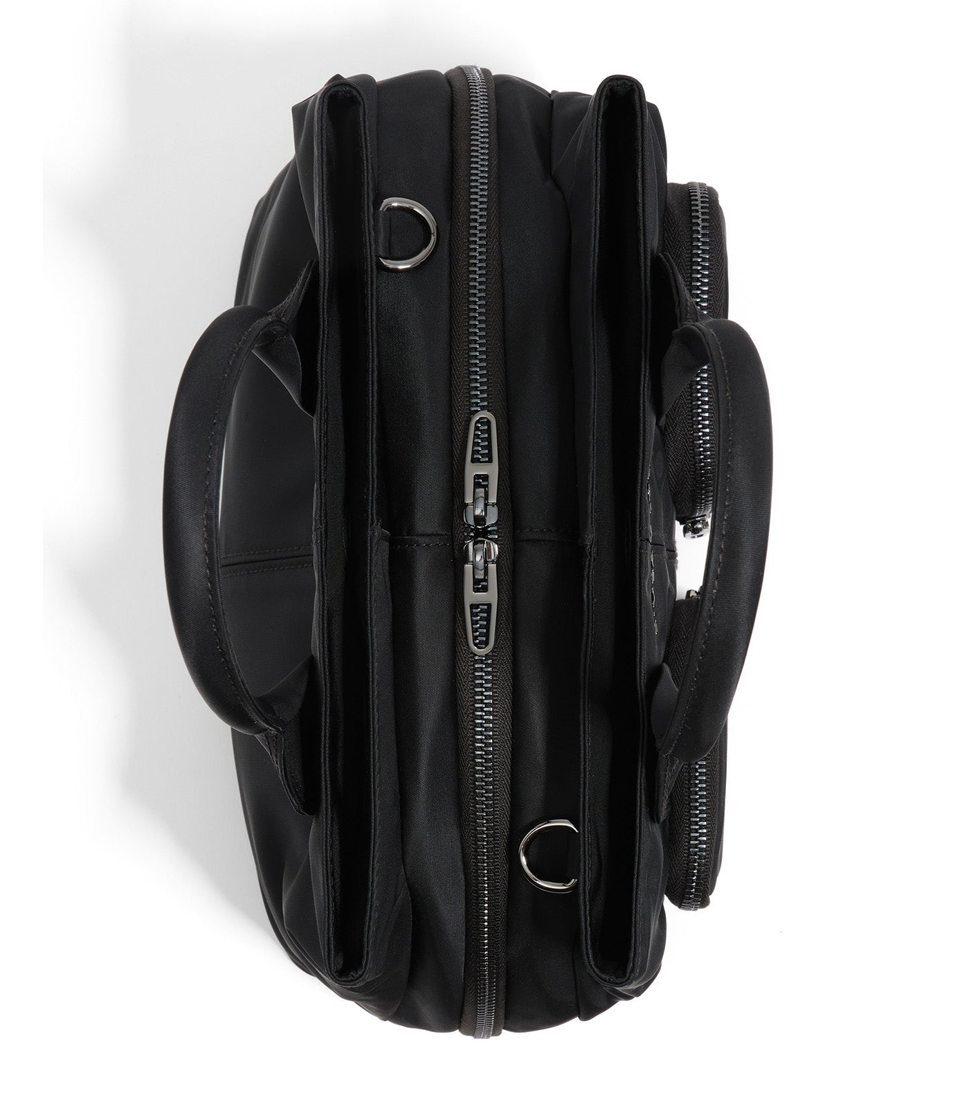 Nylon Pocket Top Handle Bag Black