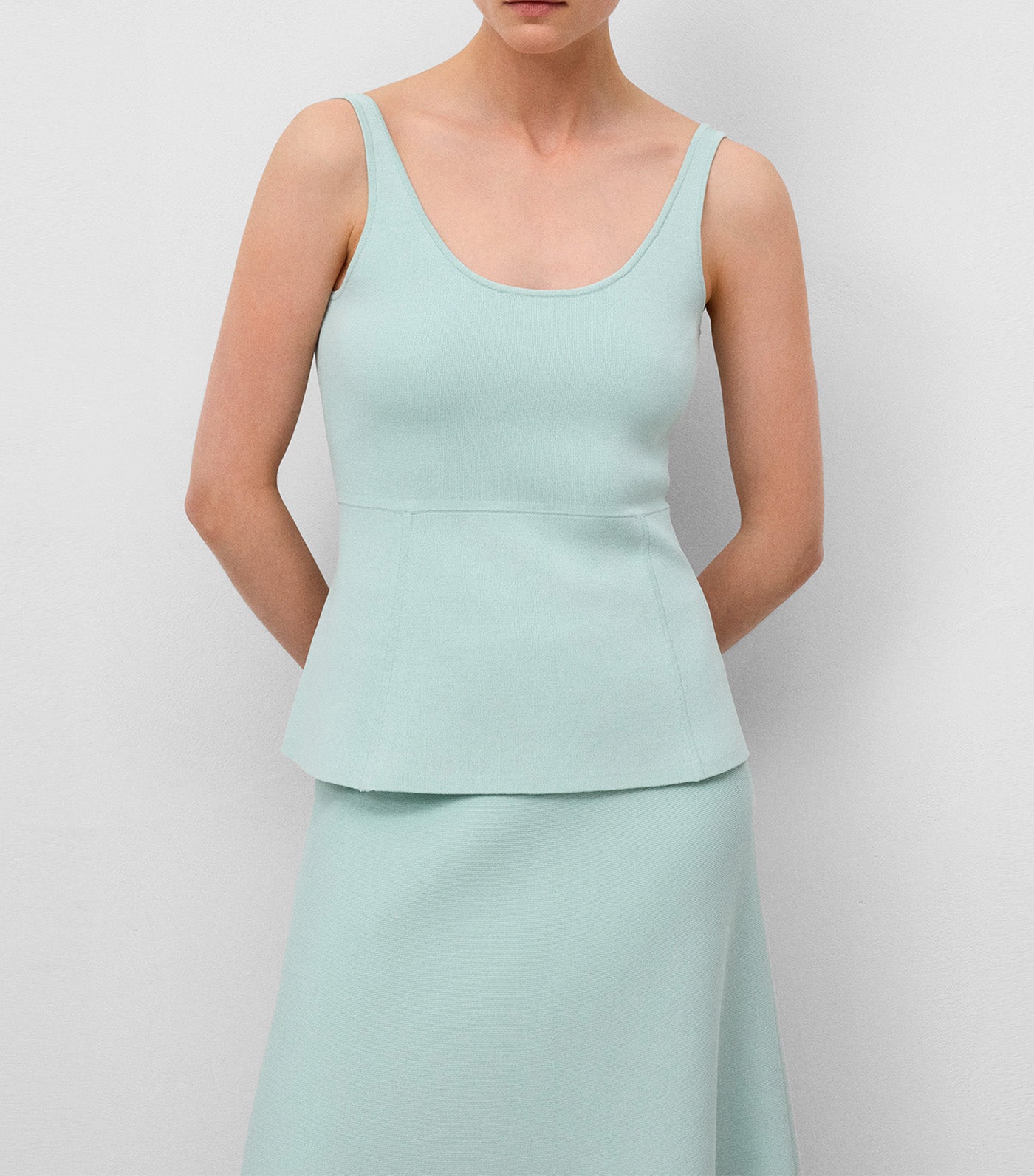 Knit Peplum Top Sea Water Green