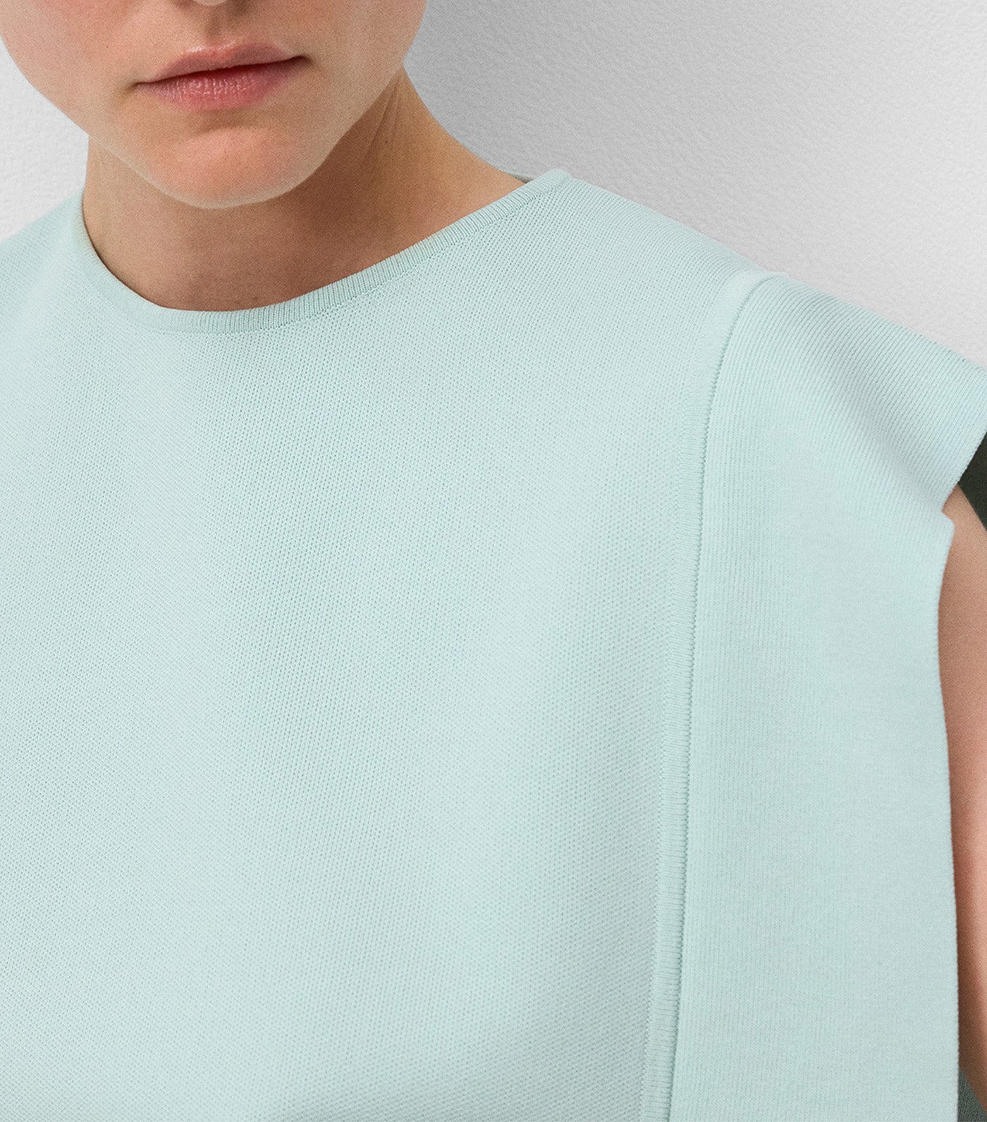 Knit Sweater with Side Panels Sea Water Green