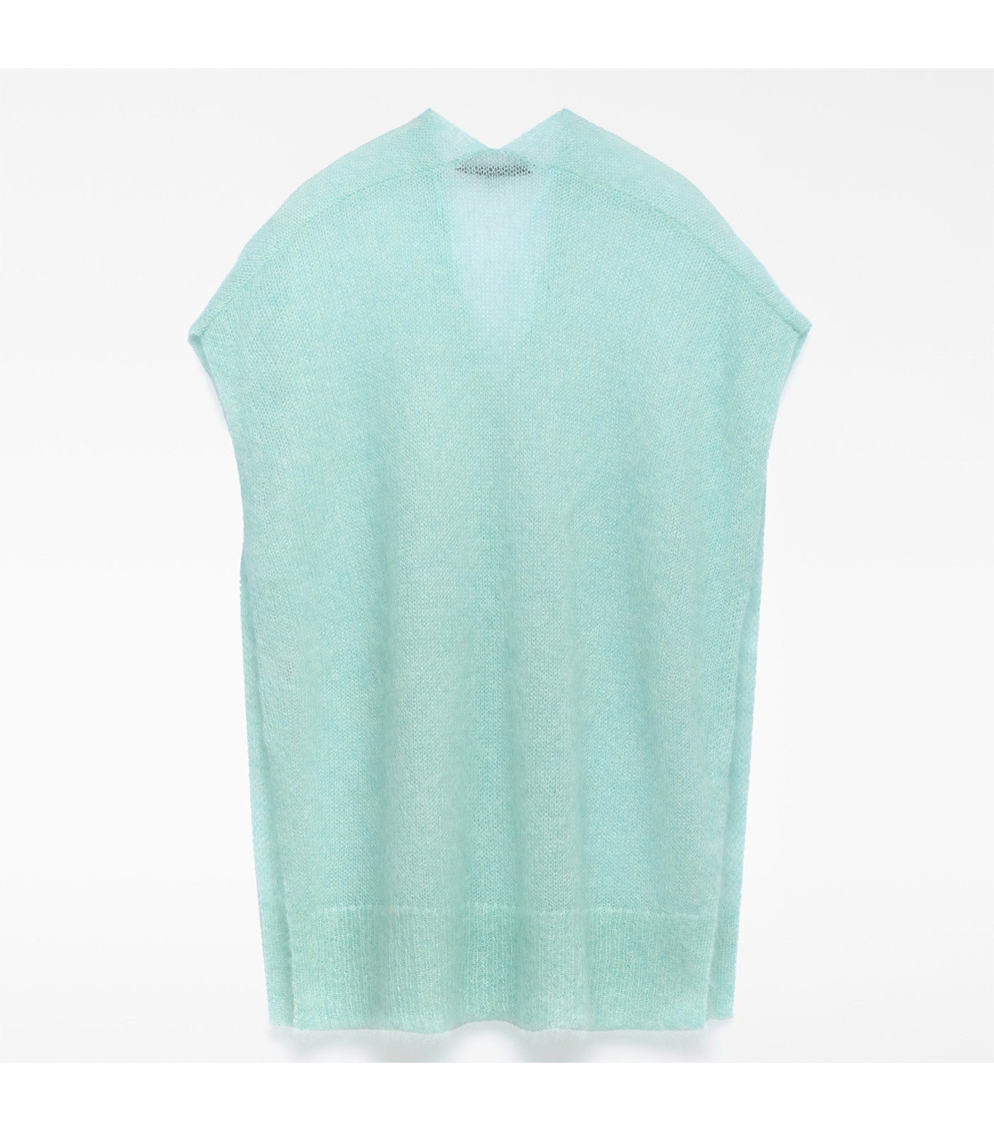Mohair Blend Knit Vest Sea Water Green