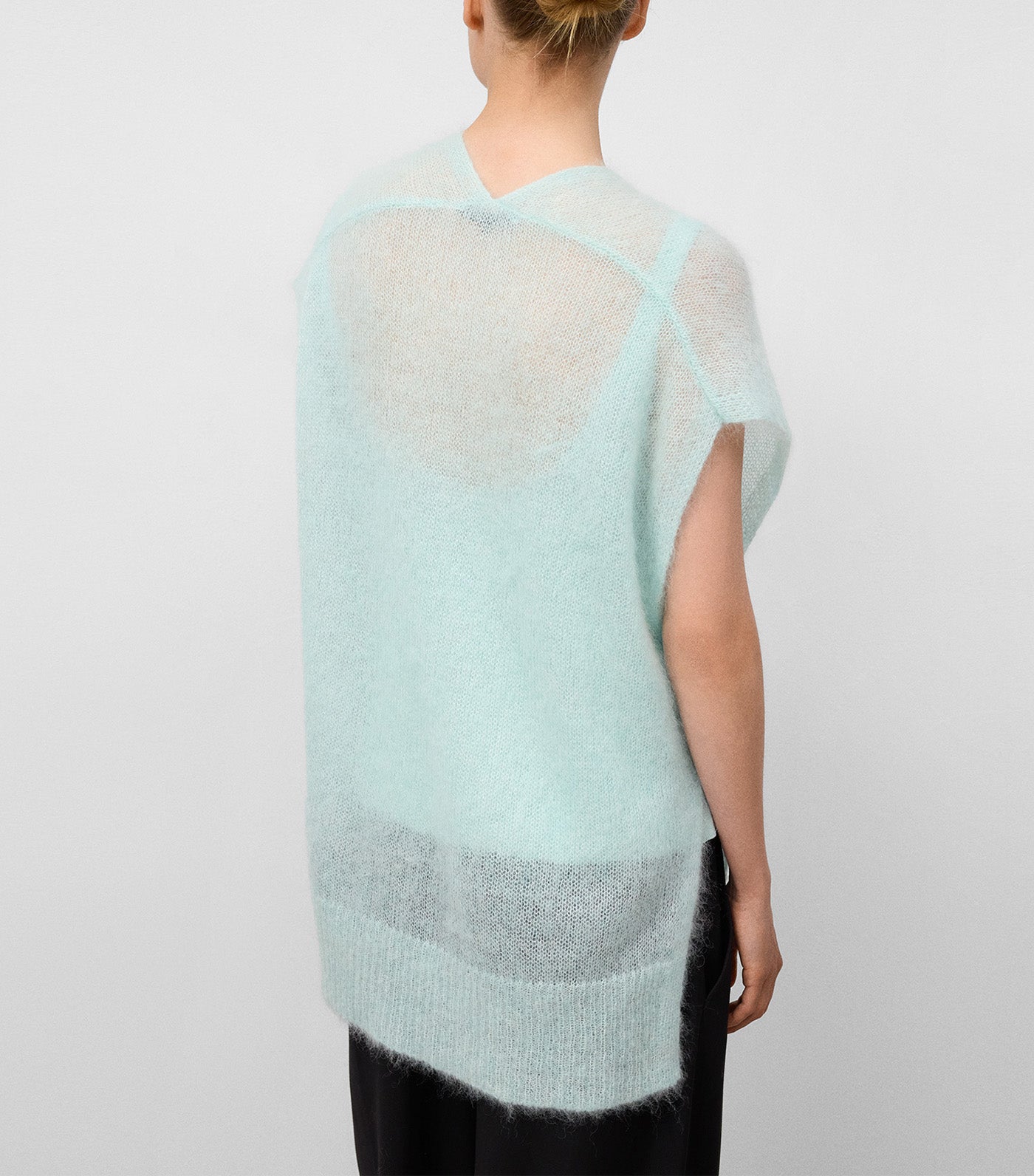 Mohair Blend Knit Vest Sea Water Green