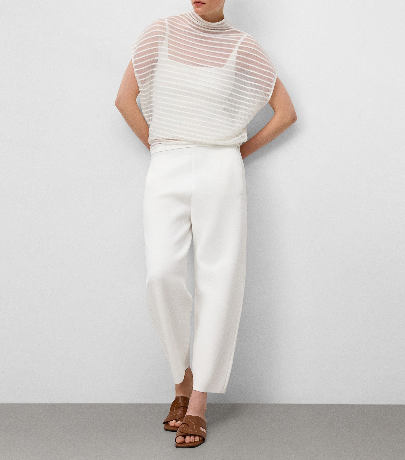 Knit Sheer Sweater Ecru