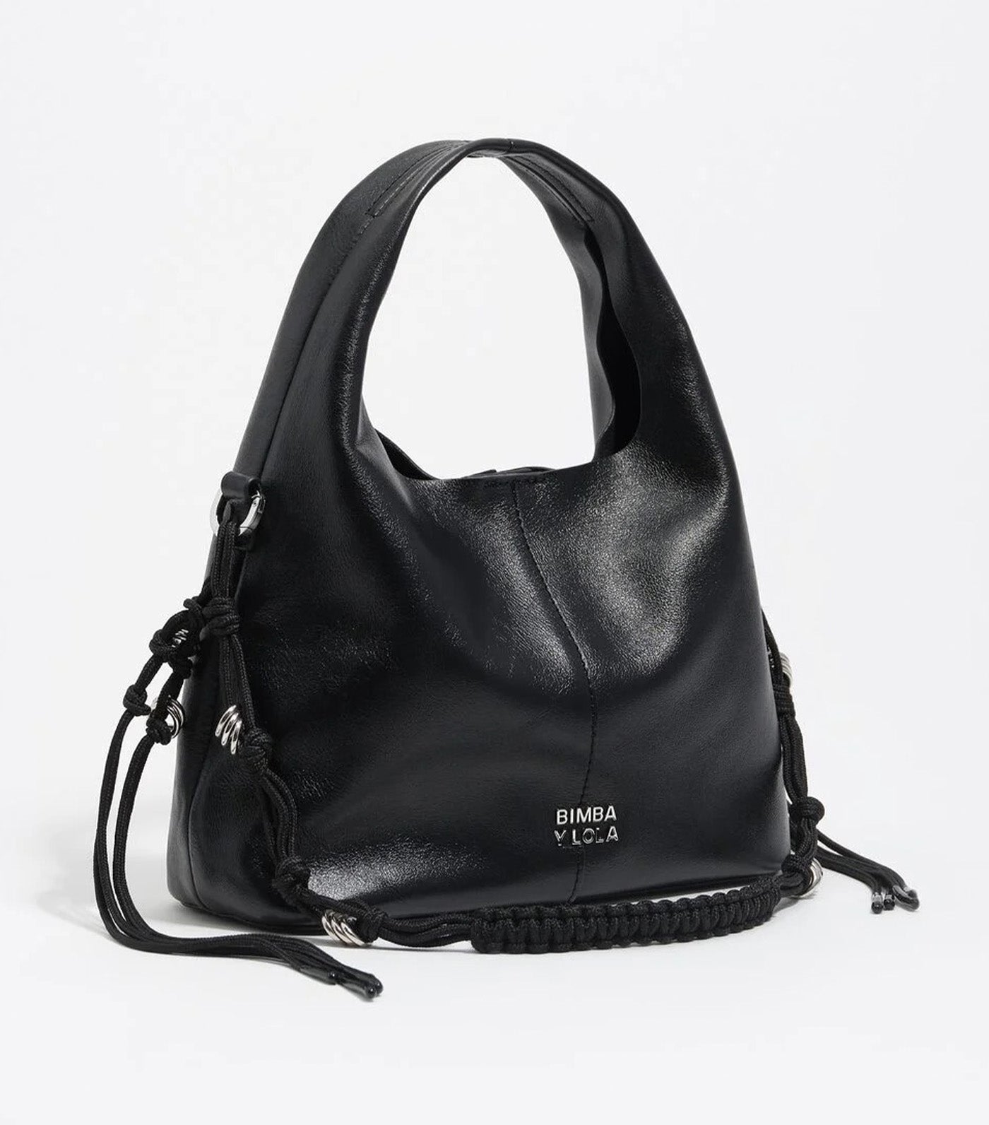 Small Leather Plaited Handle Paper Bag