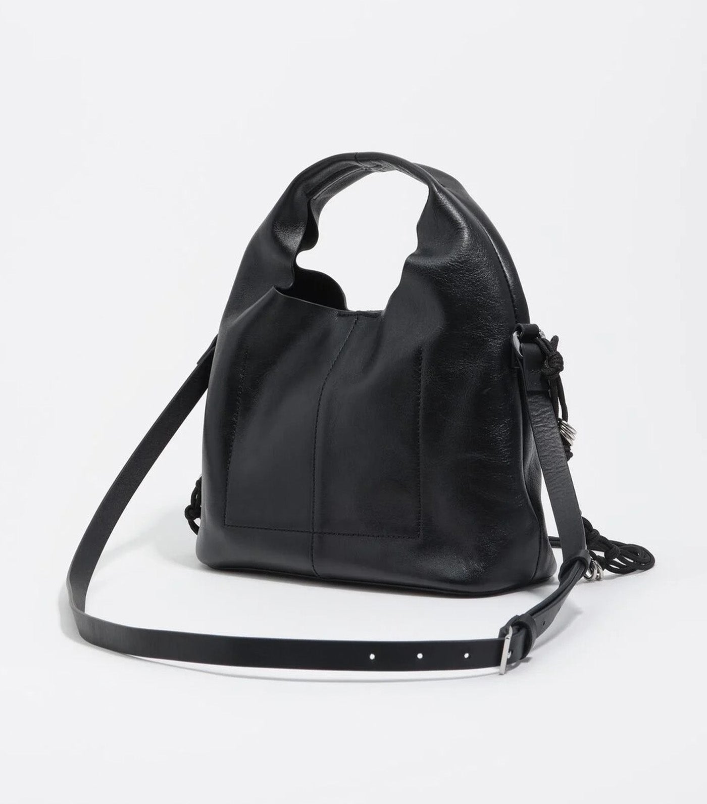 Small Leather Plaited Handle Paper Bag