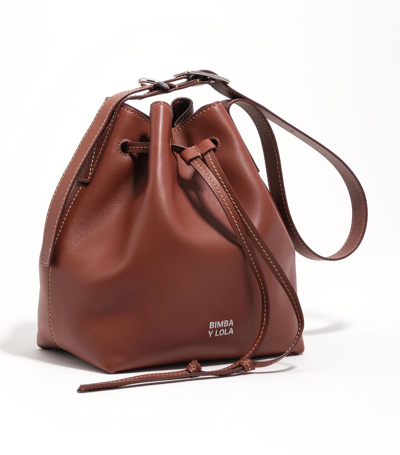 Large Leather Carlino Bucket Bag