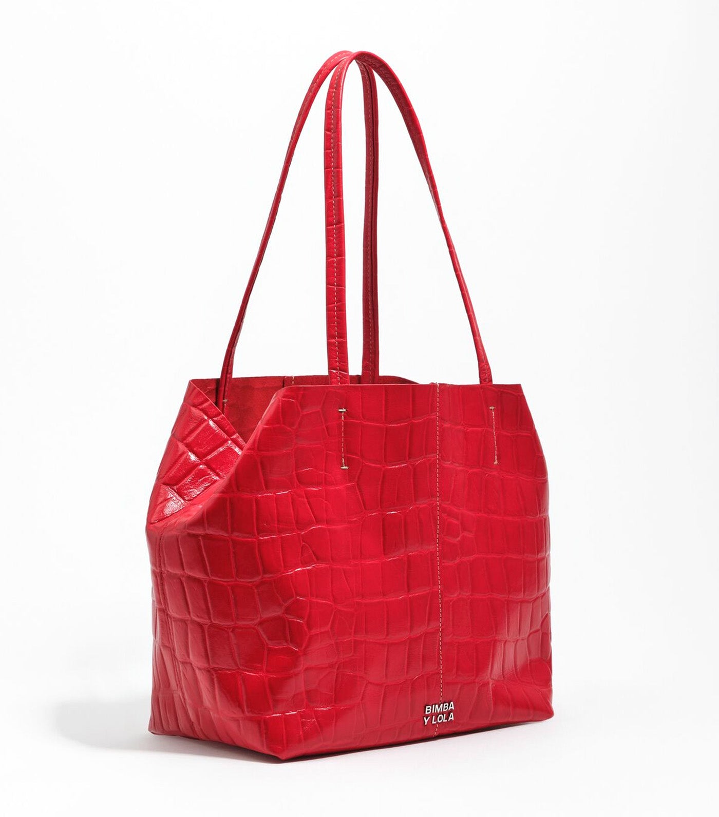 Leather Shopper Bag - Crocodile Embossed