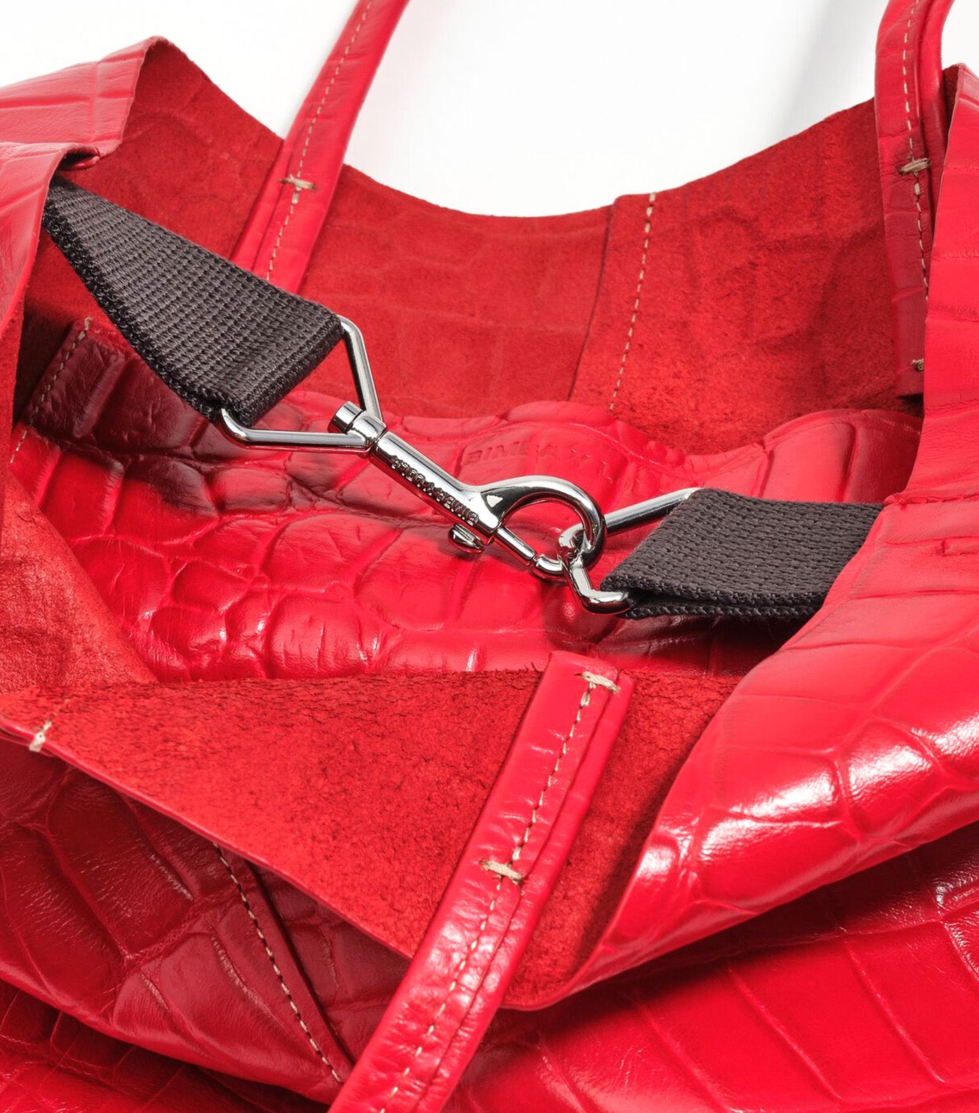 Leather Shopper Bag - Crocodile Embossed
