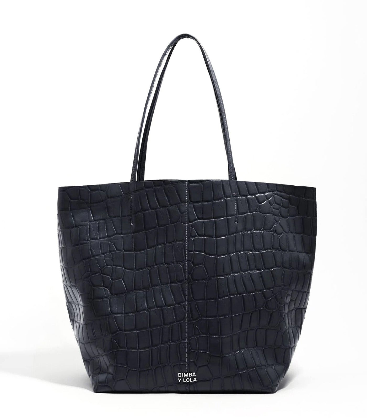Leather Shopper Bag - Crocodile Embossed
