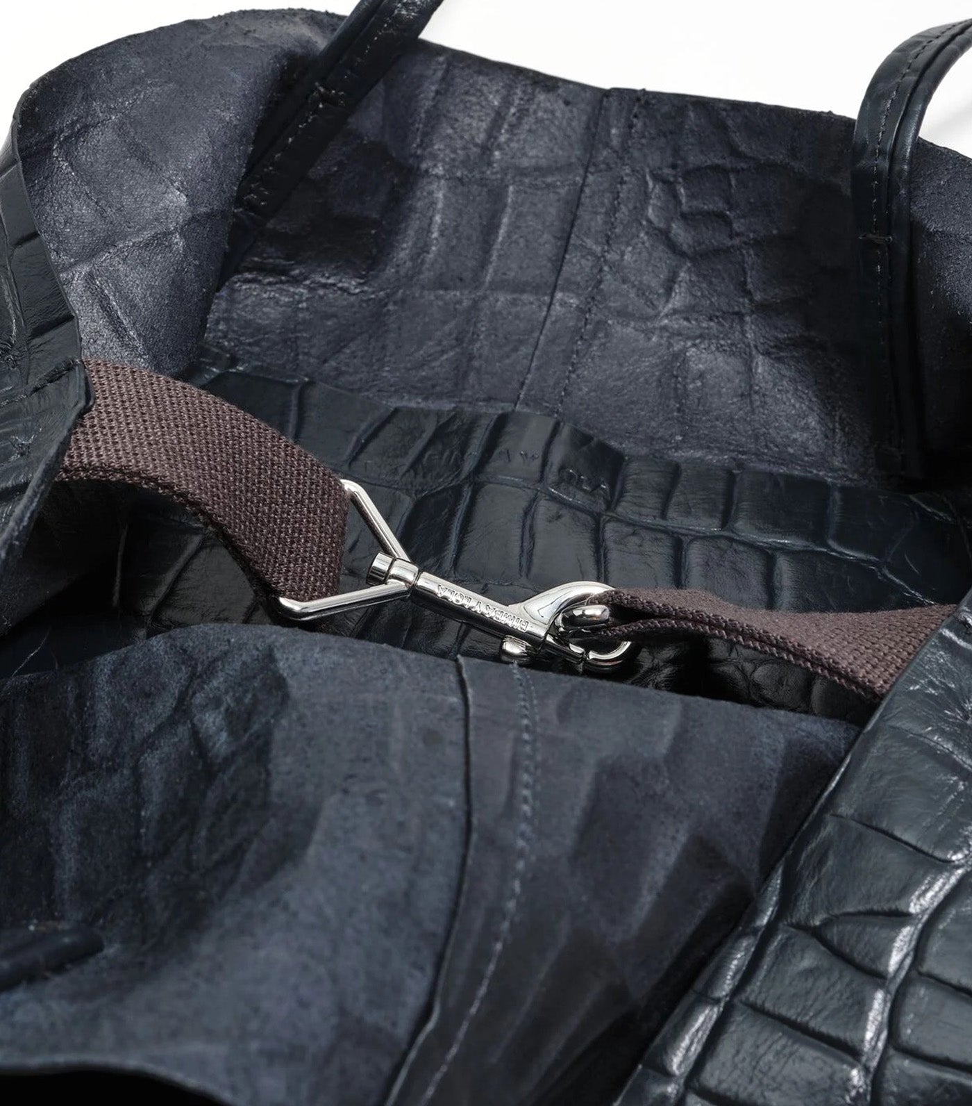 Leather Shopper Bag - Crocodile Embossed