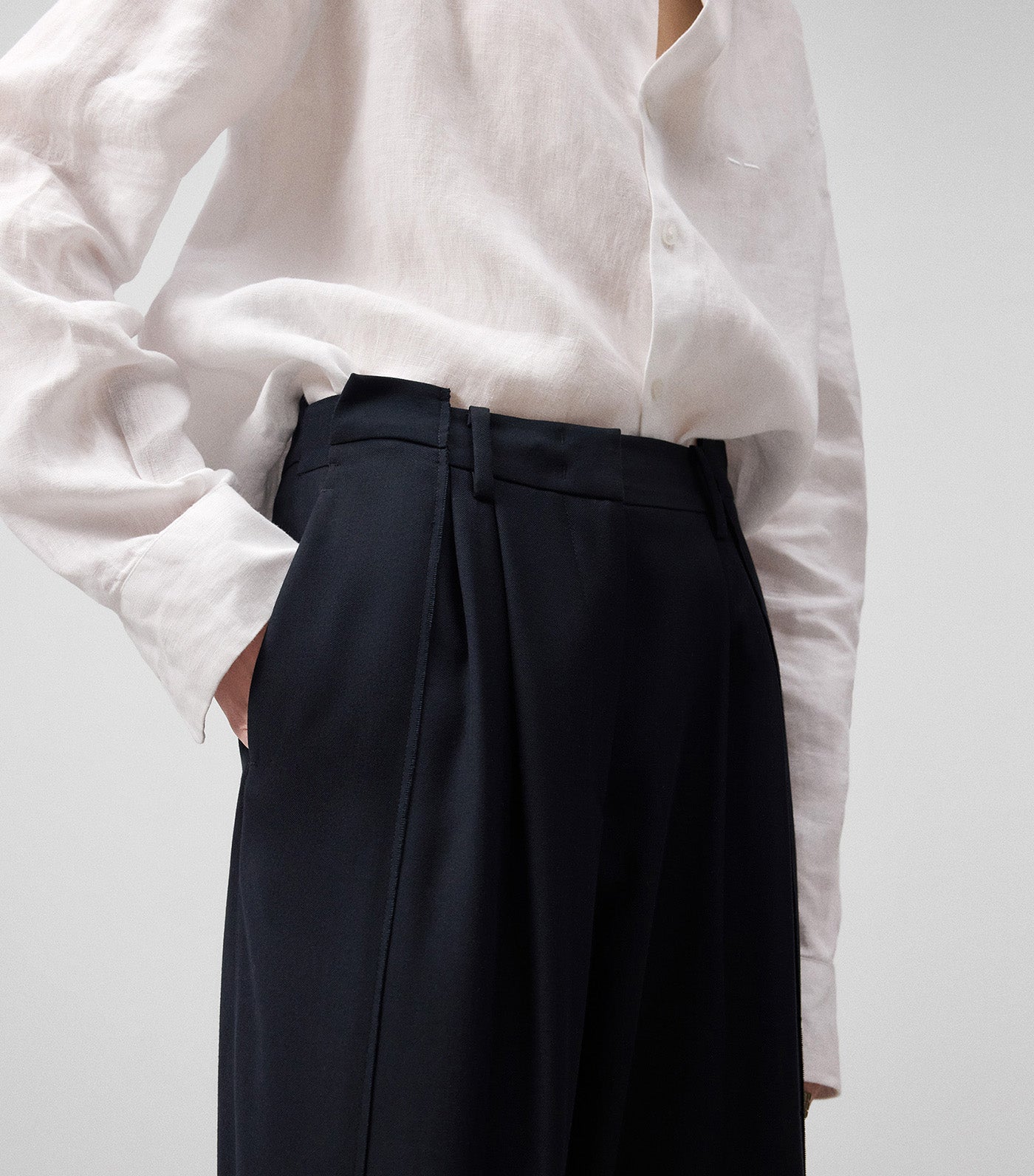 Asymmetrical Trousers Black
