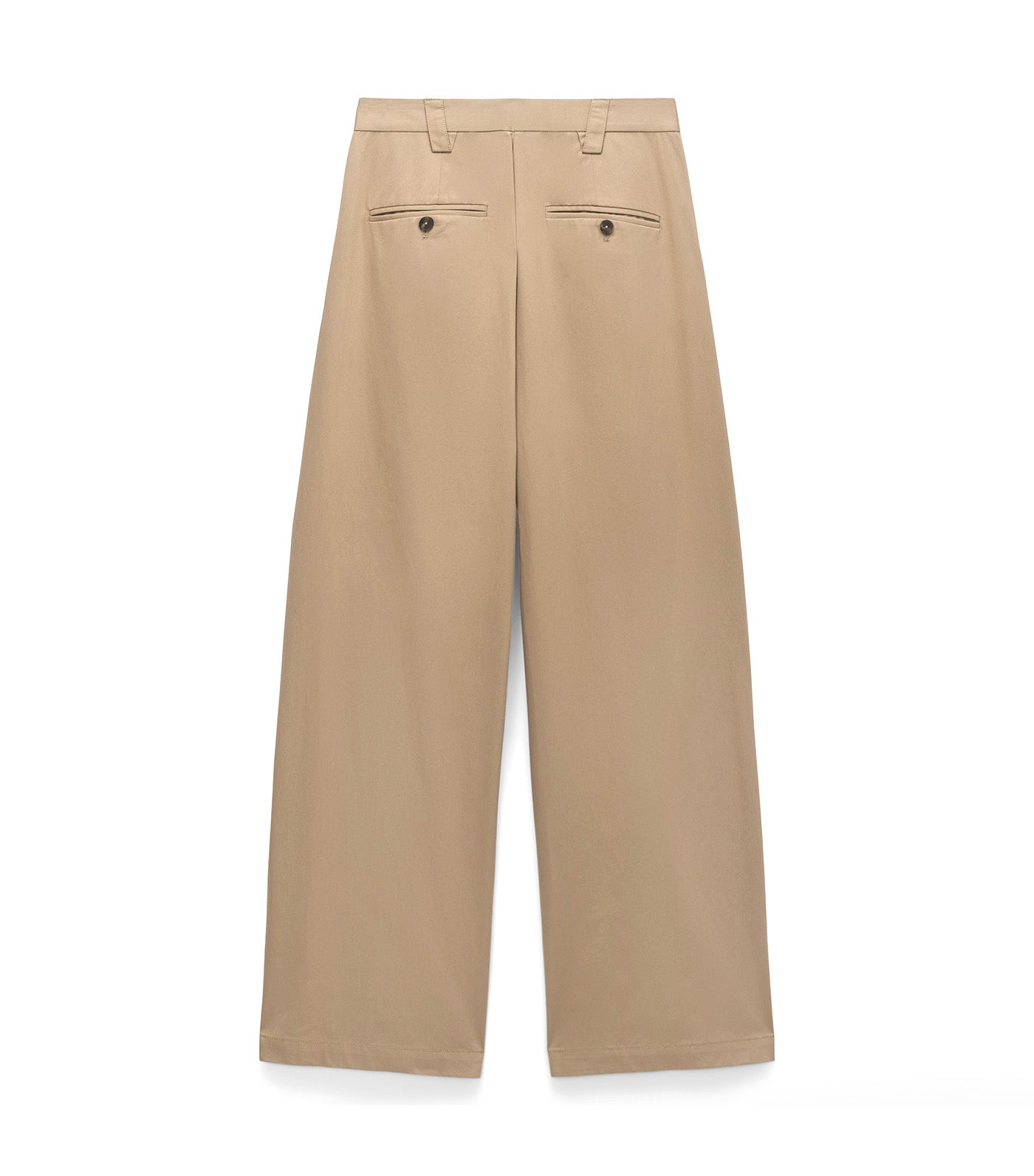 Cotton Barrel Fit Pleated Trousers Camel